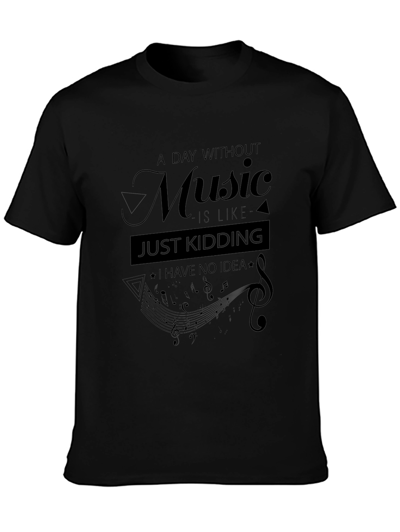Music Lovers Black Graphic Tee