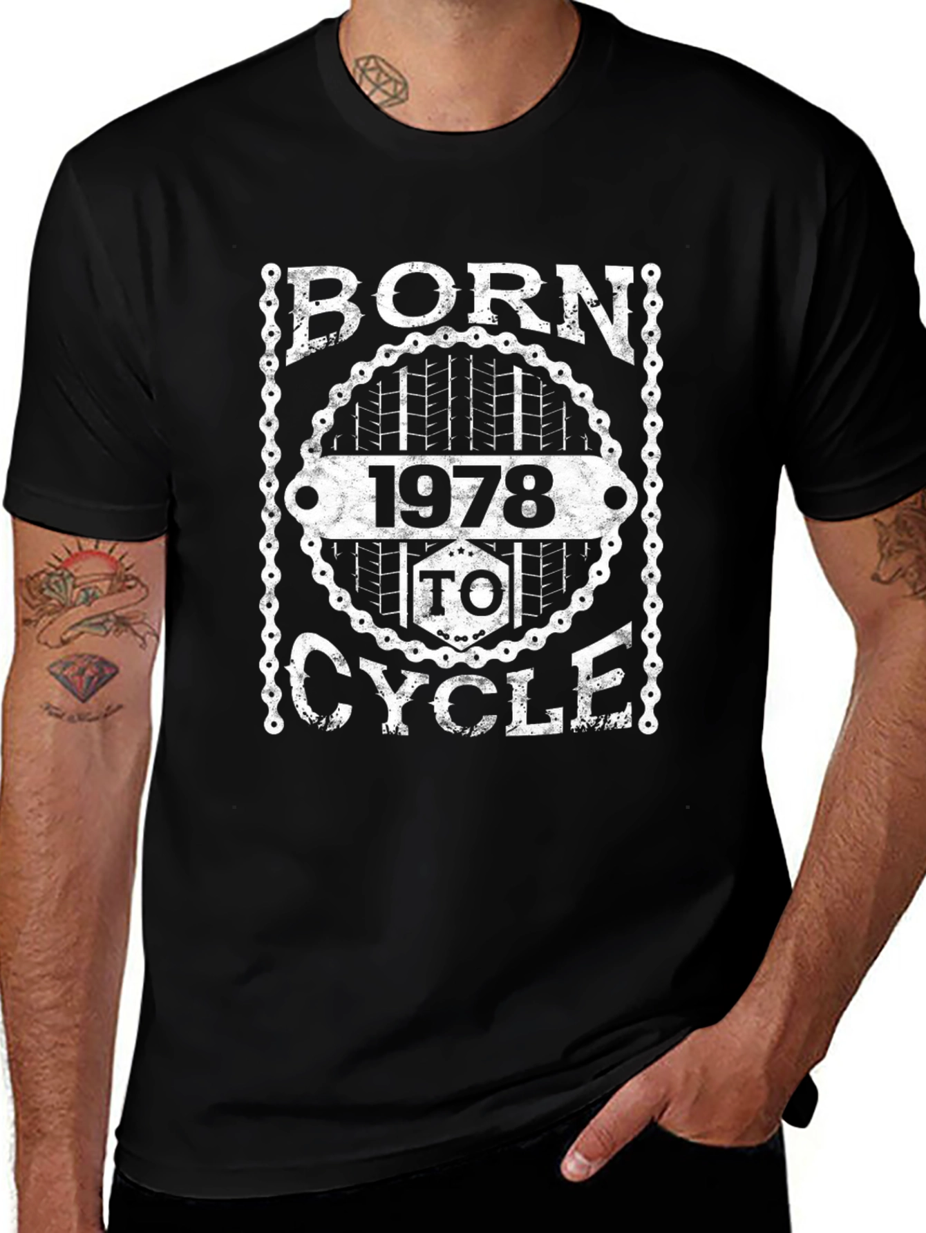 Born 1978 to Cycle Black T-Shirt