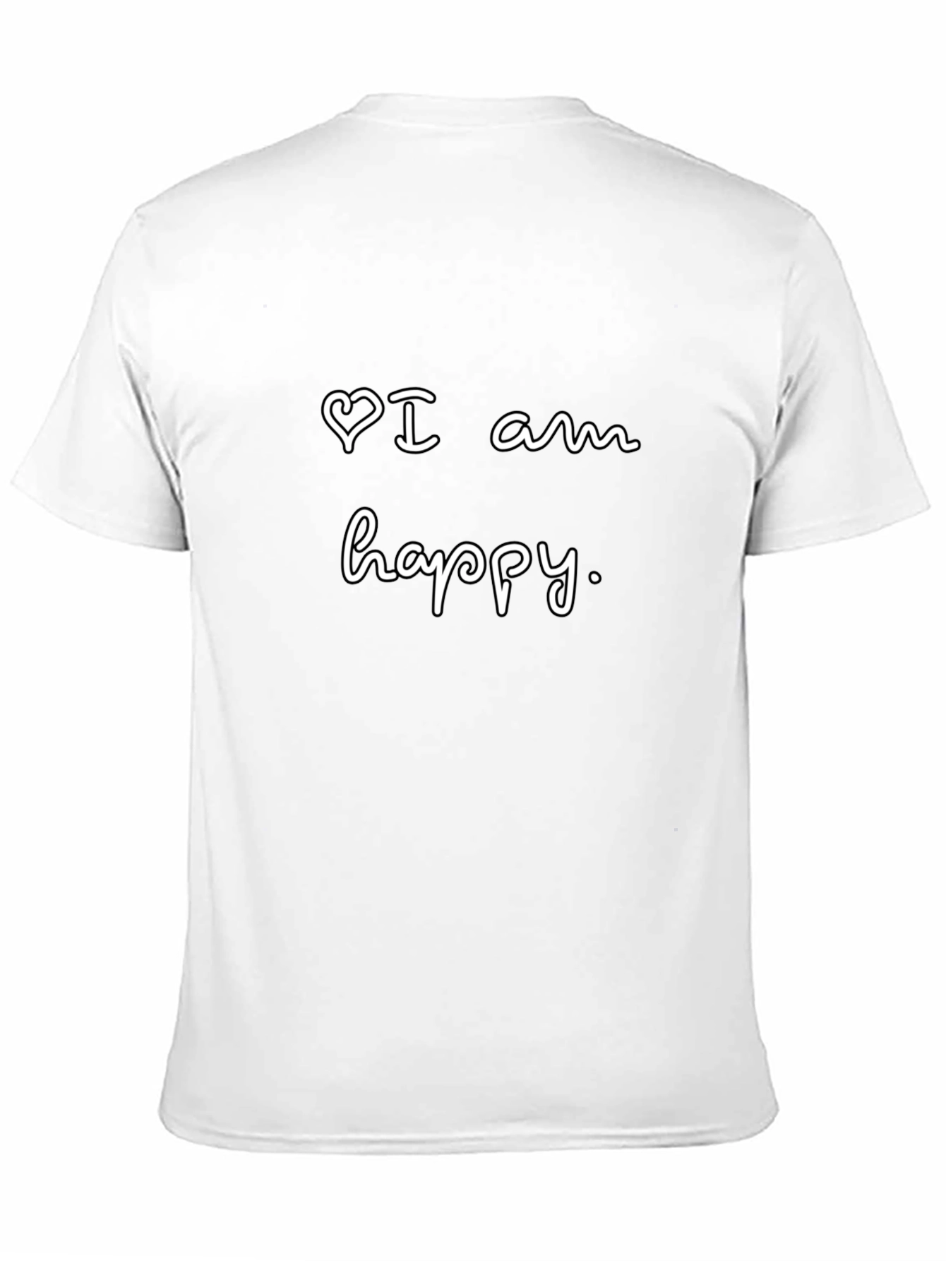Happy Heart T-Shirt -  Black Crew Neck Tee