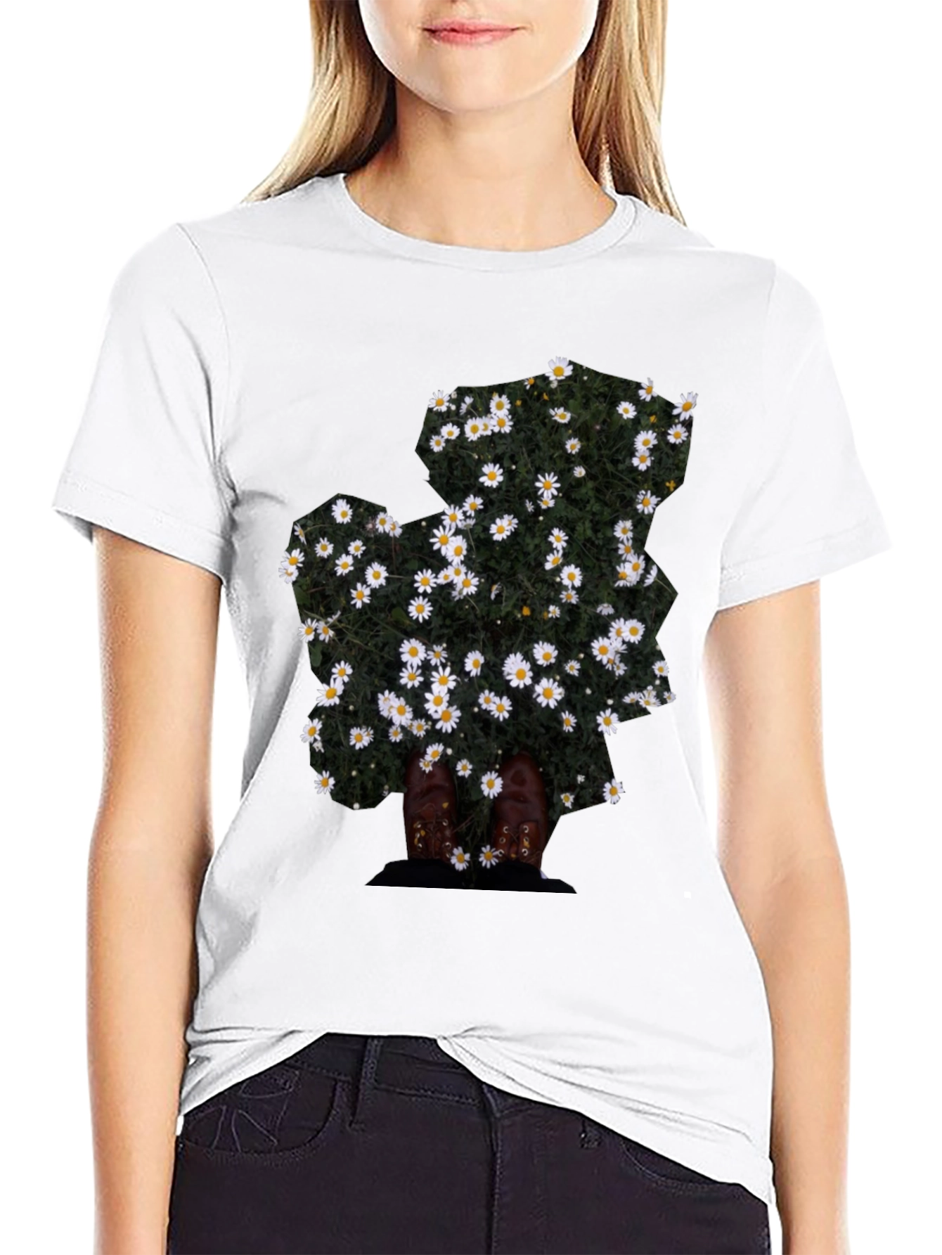 Floral Graphic Black T-Shirt