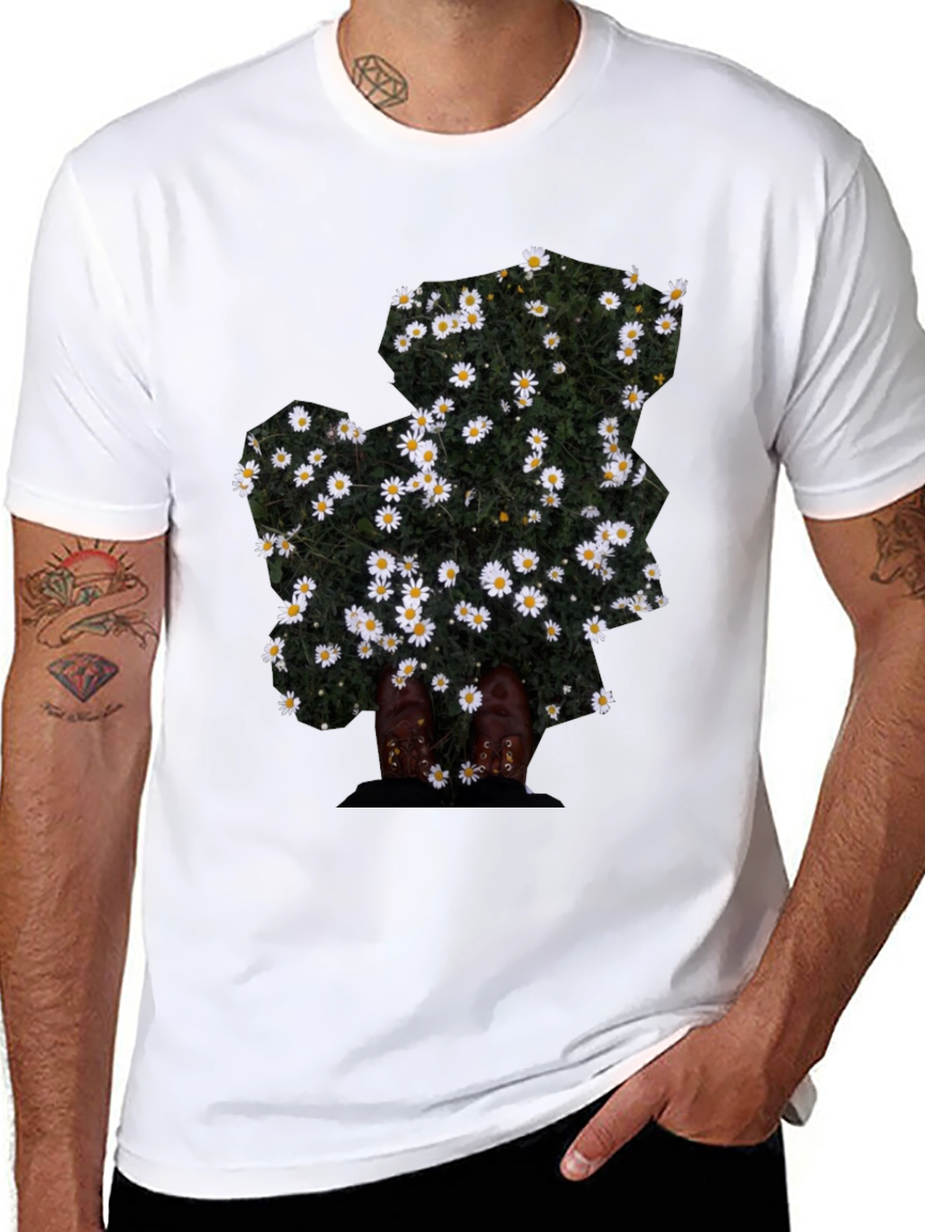 Floral Graphic Black T-Shirt