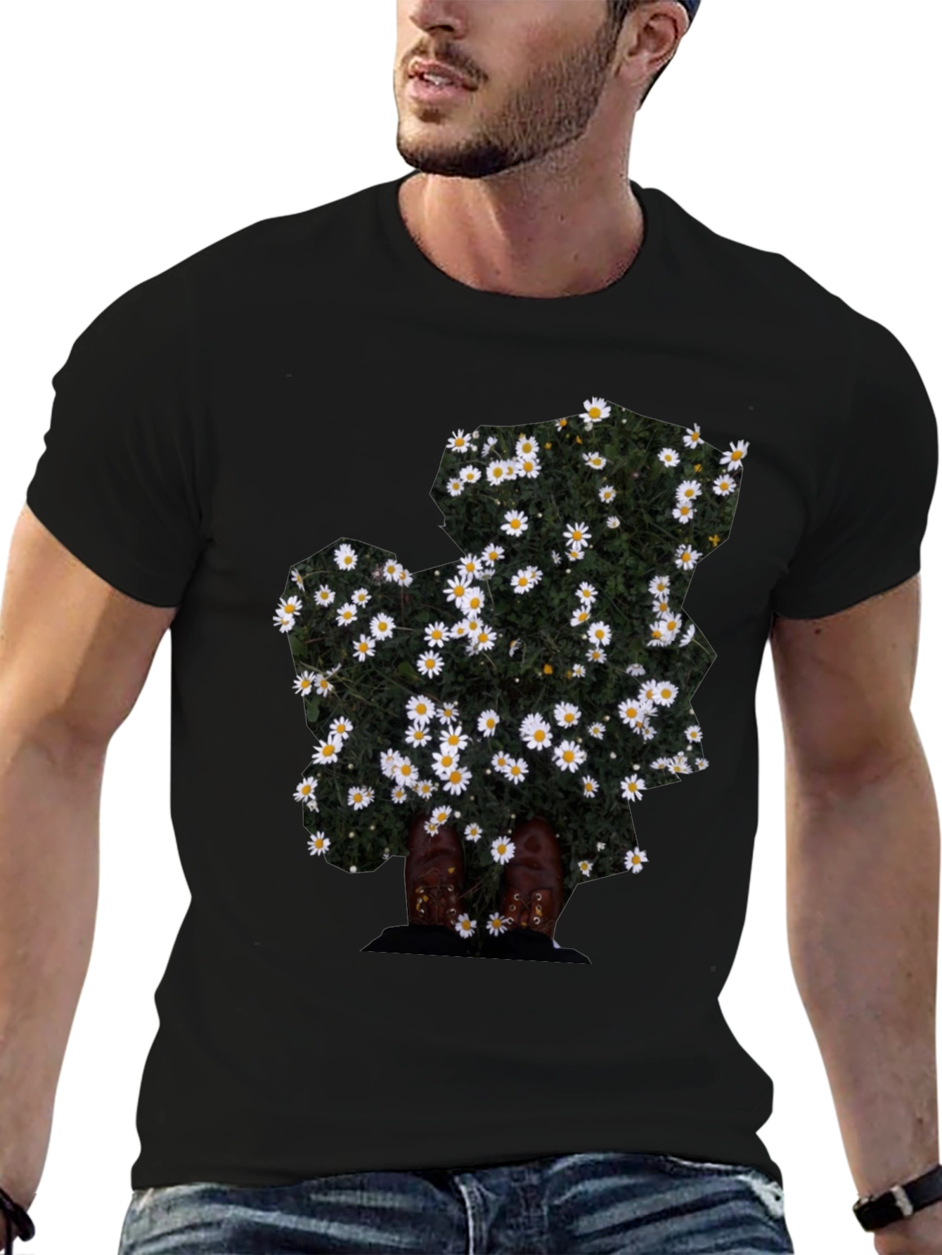 Floral Graphic Black T-Shirt