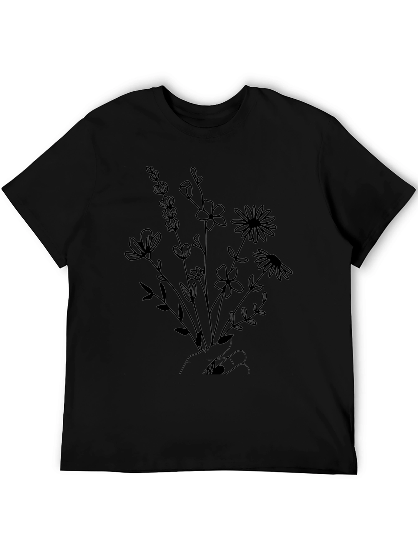 Floral Bouquet Graphic Tee - Hand Drawn Flowers