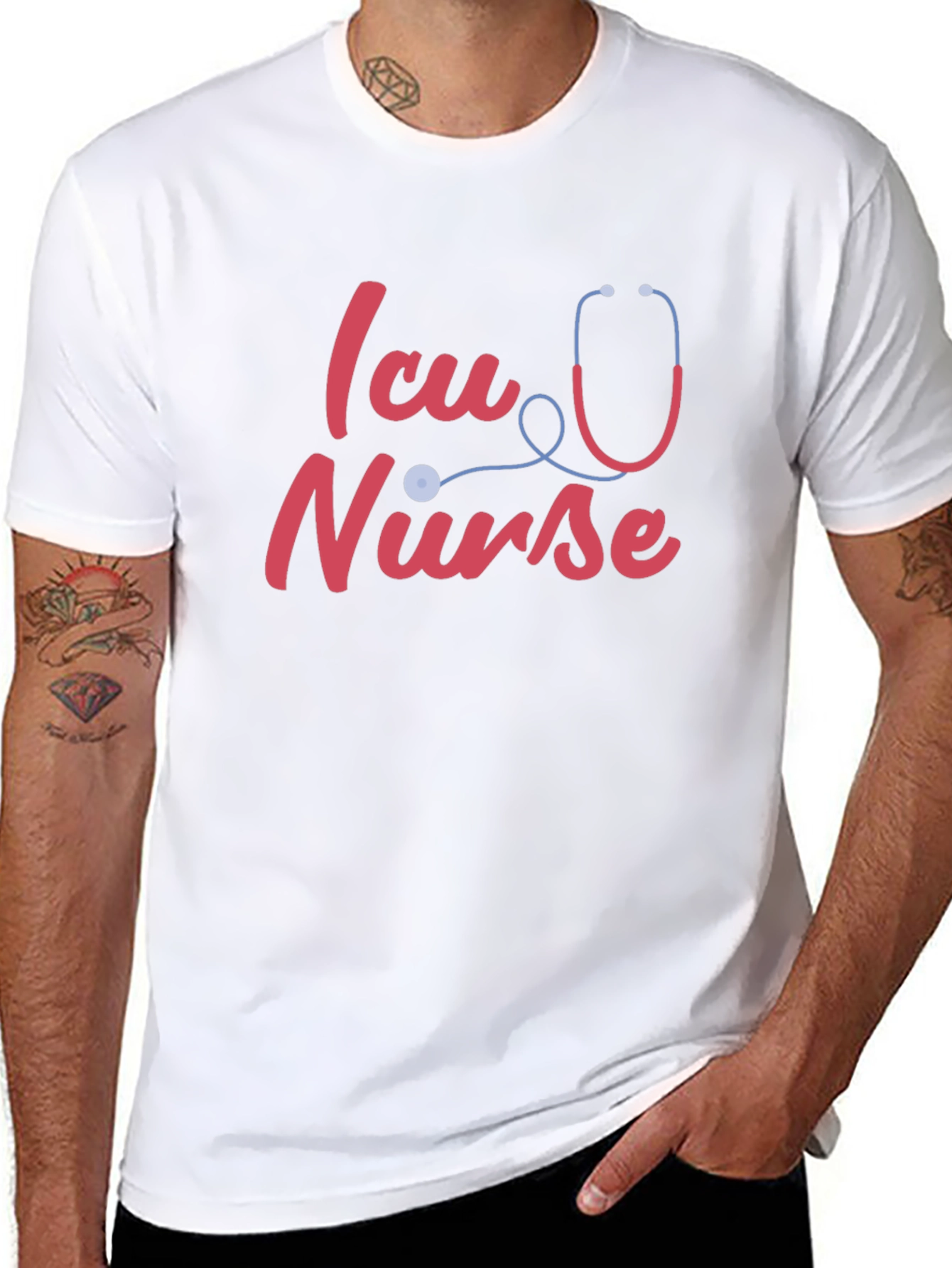 ICU Nurse T-Shirt - Stethoscope Design