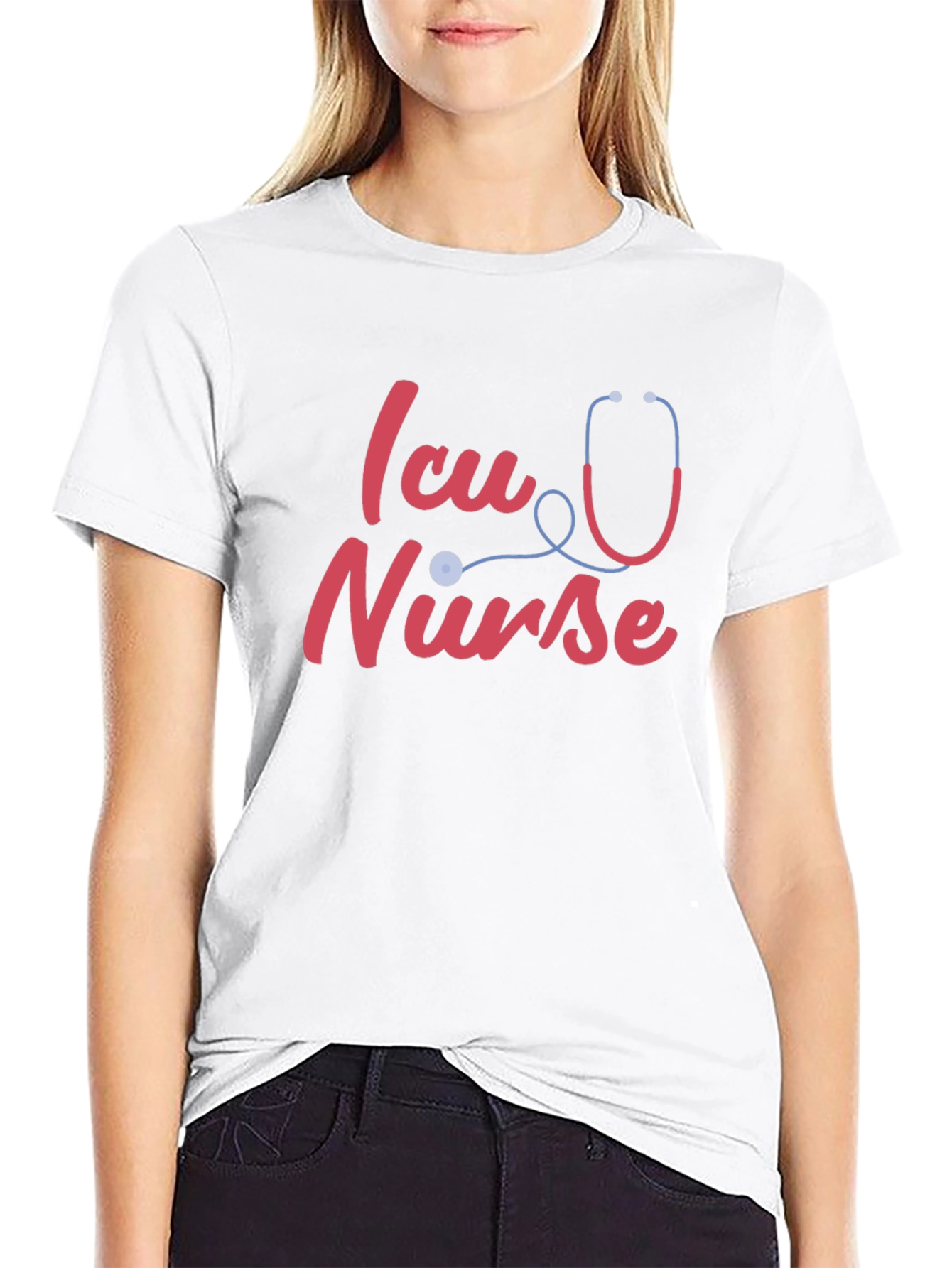ICU Nurse T-Shirt - Stethoscope Design