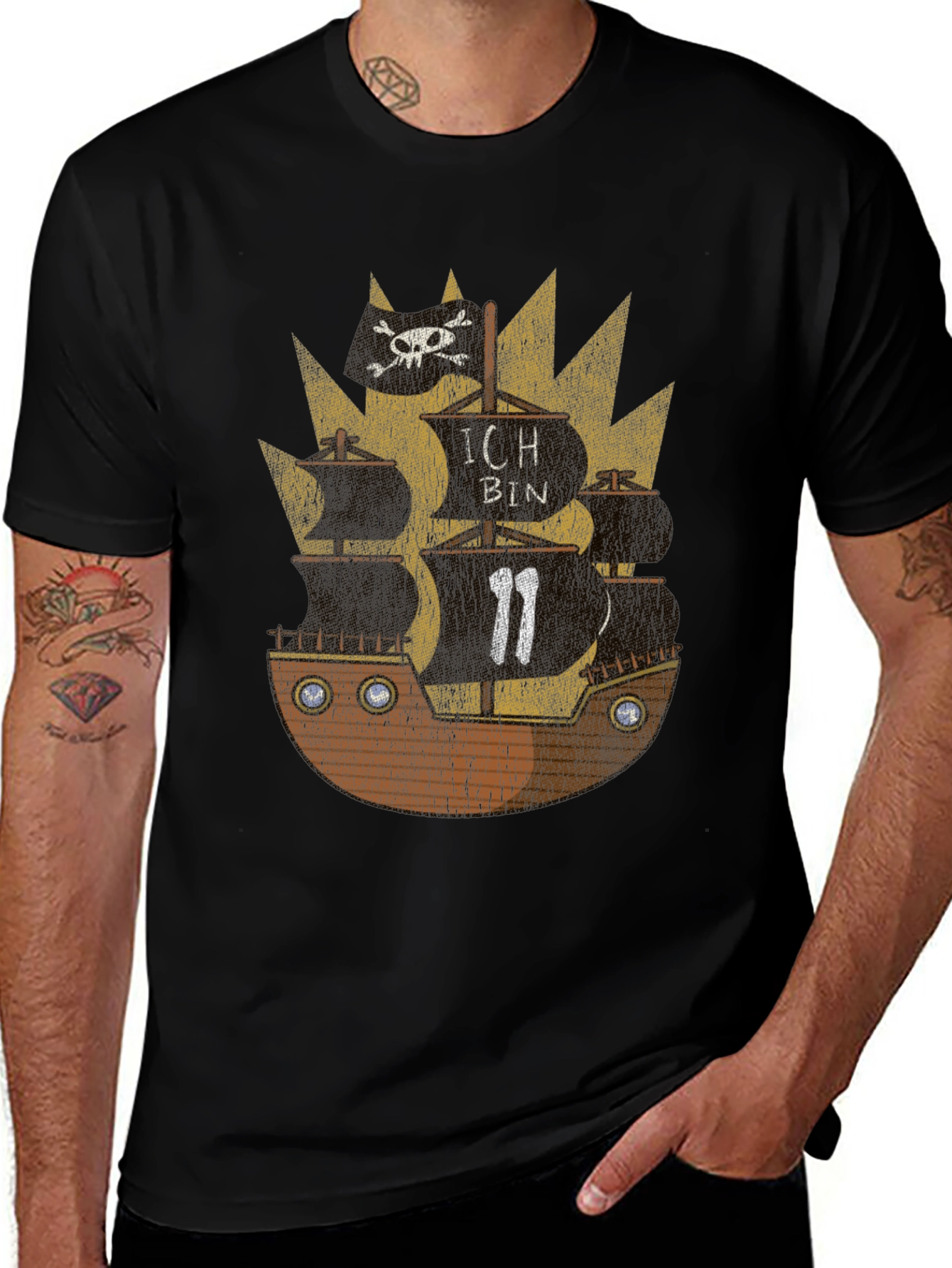 Pirate Ship Graphic Tee - Nautical Adventure T-Shirt
