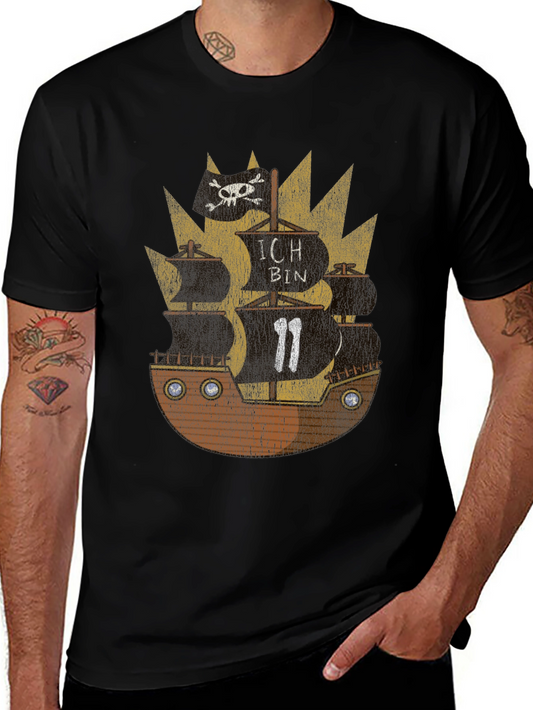 Pirate Ship Graphic Tee - Nautical Adventure T-Shirt