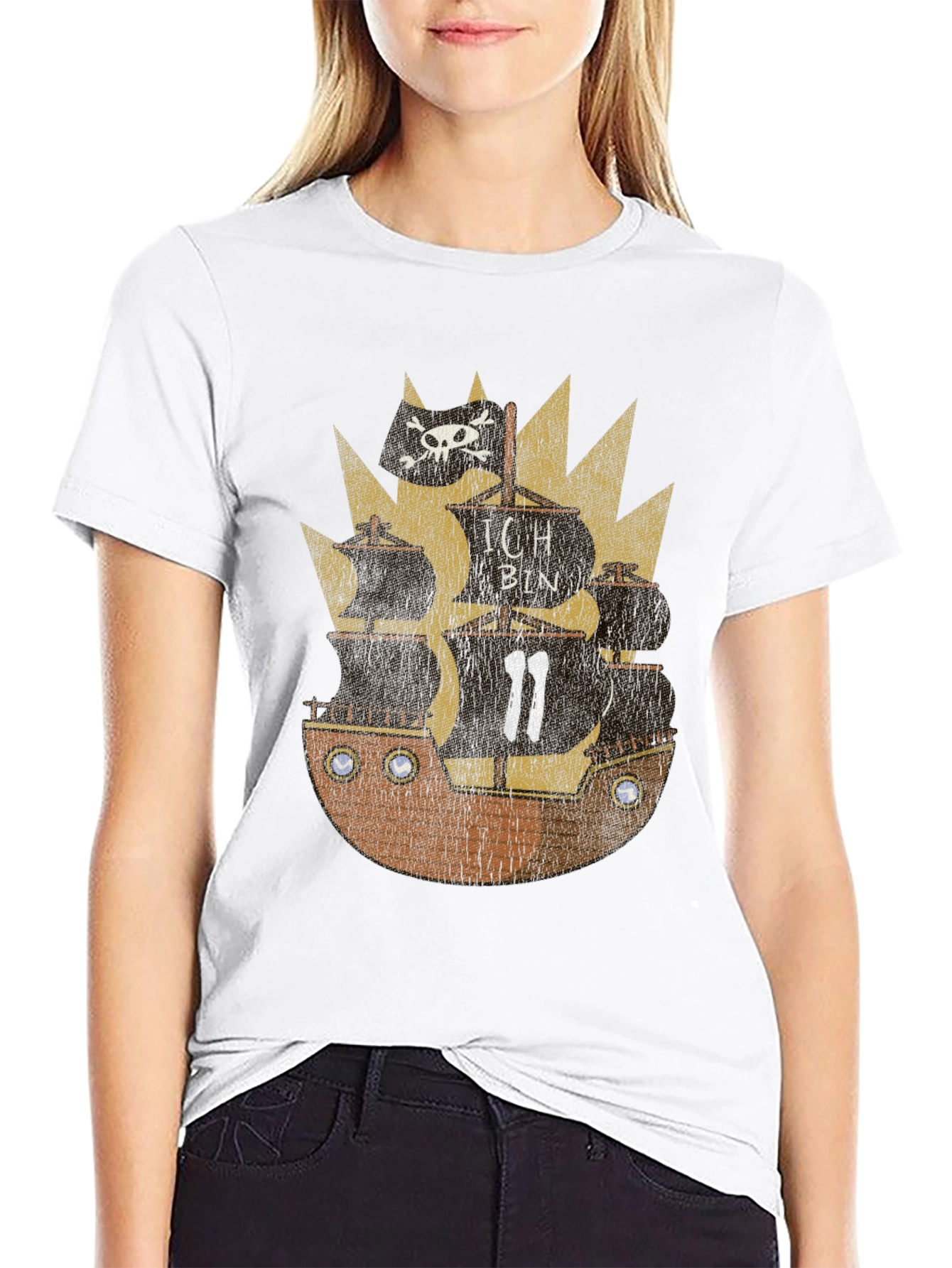 Pirate Ship Graphic Tee - Nautical Adventure T-Shirt