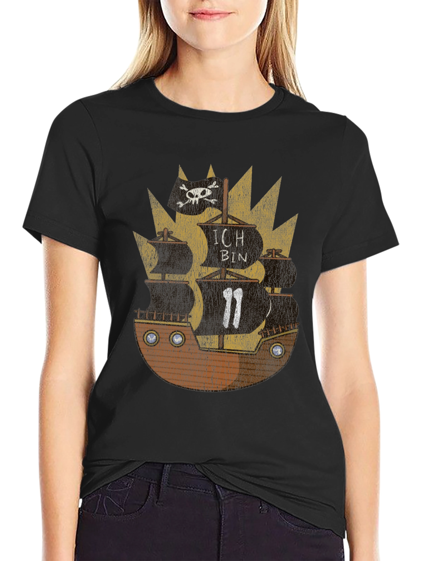 Pirate Ship Graphic Tee - Nautical Adventure T-Shirt