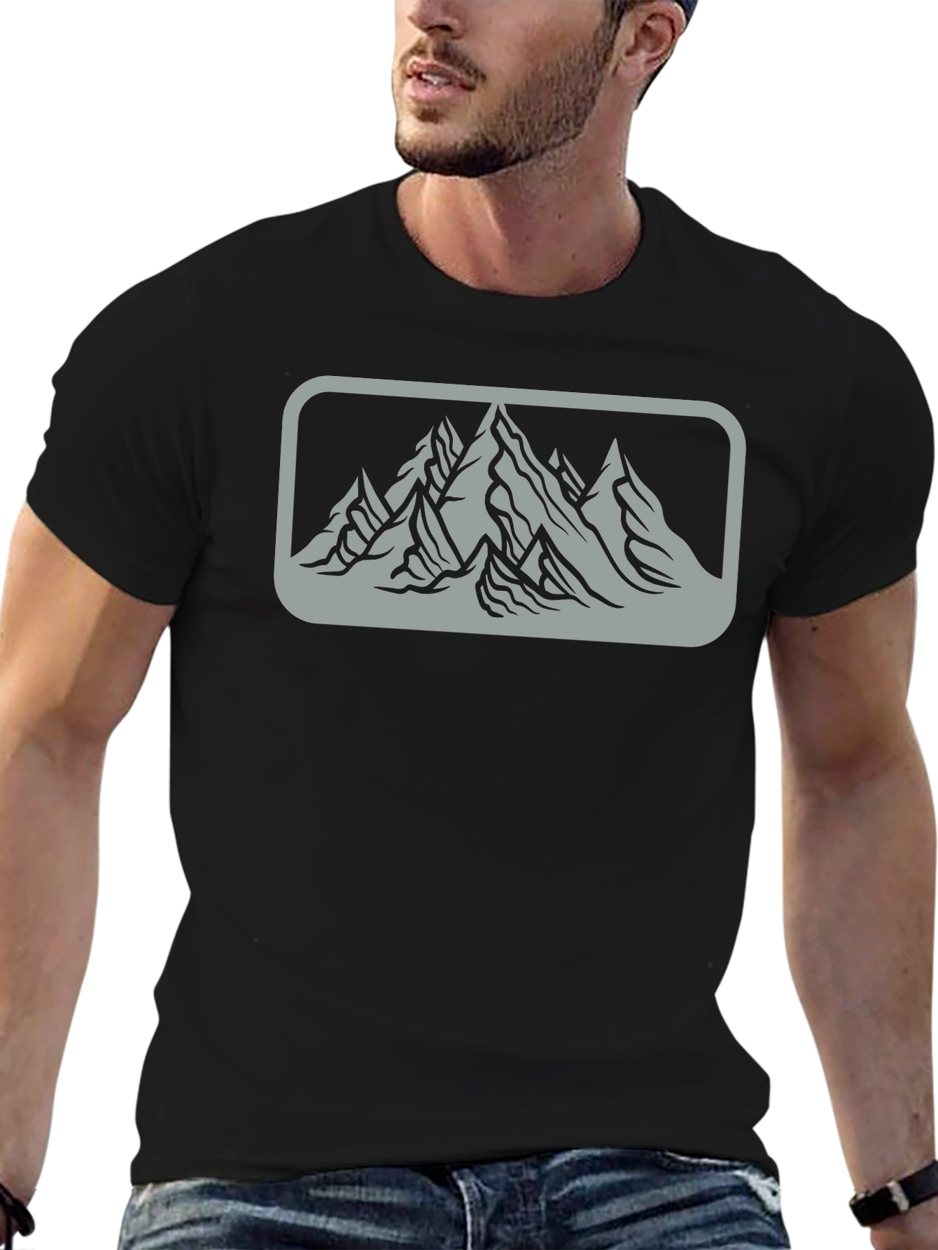 Mountain Graphic Mens Black Tee