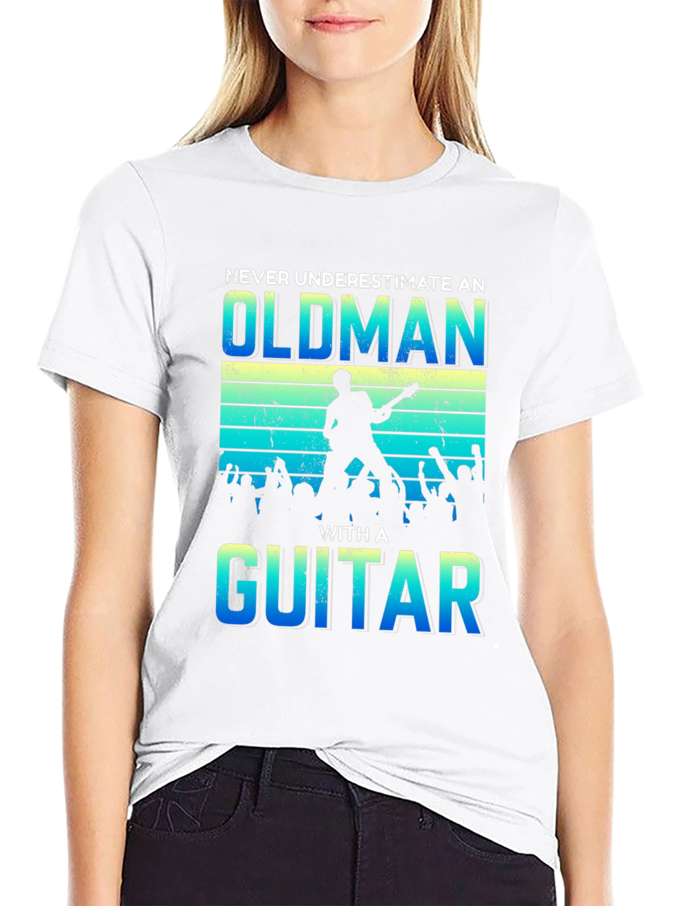 Old Man Guitar Player Graphic T-Shirt