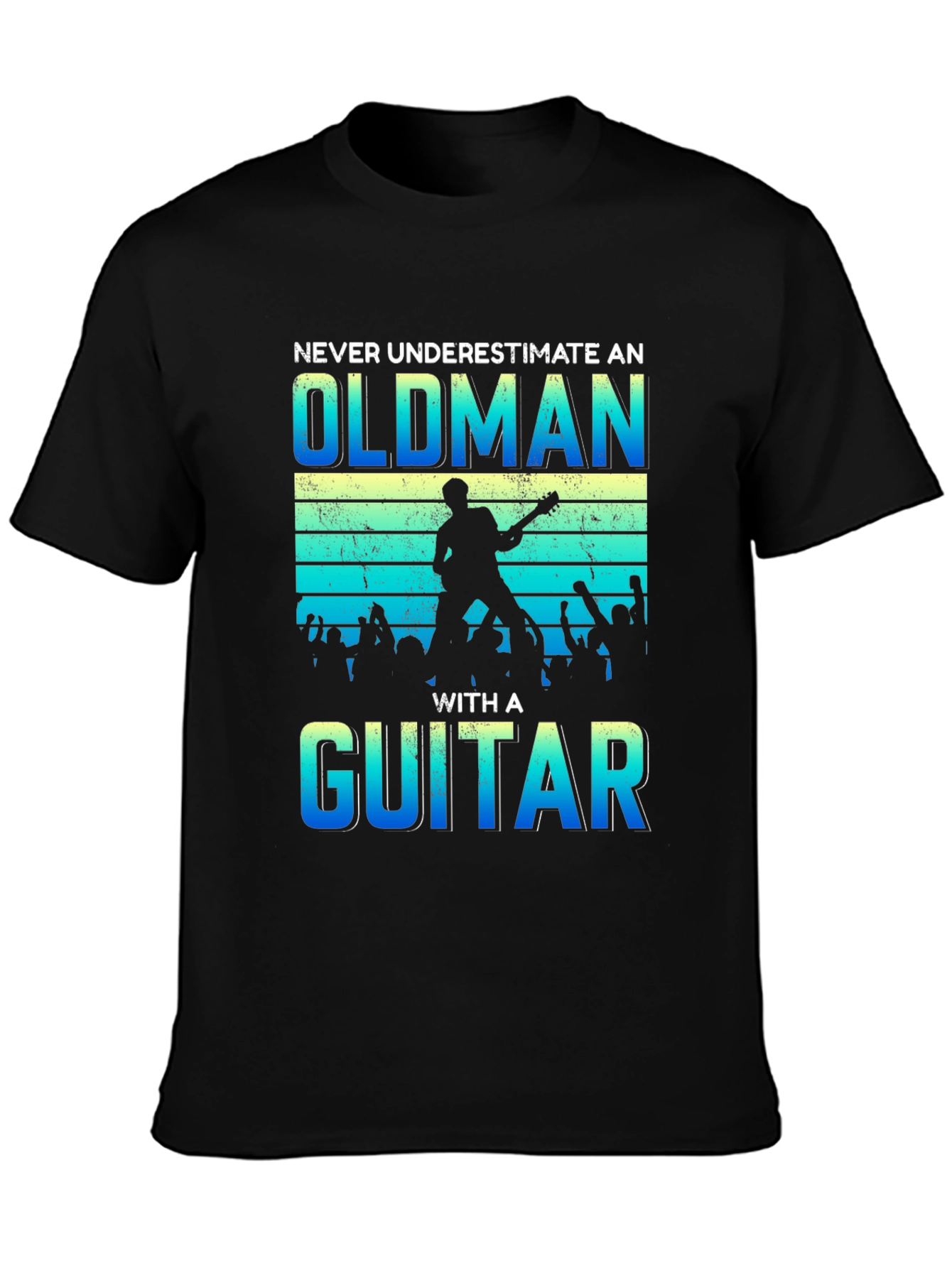 Old Man Guitar Player Graphic T-Shirt