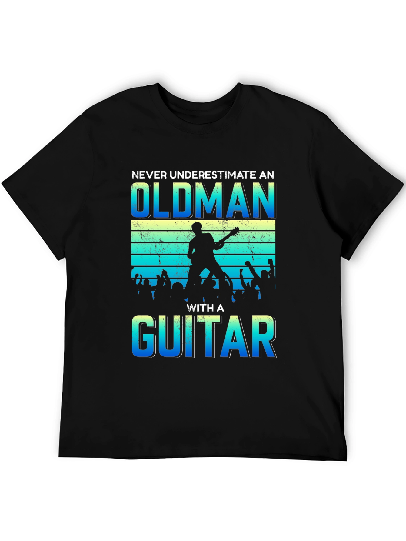 Old Man Guitar Player Graphic T-Shirt
