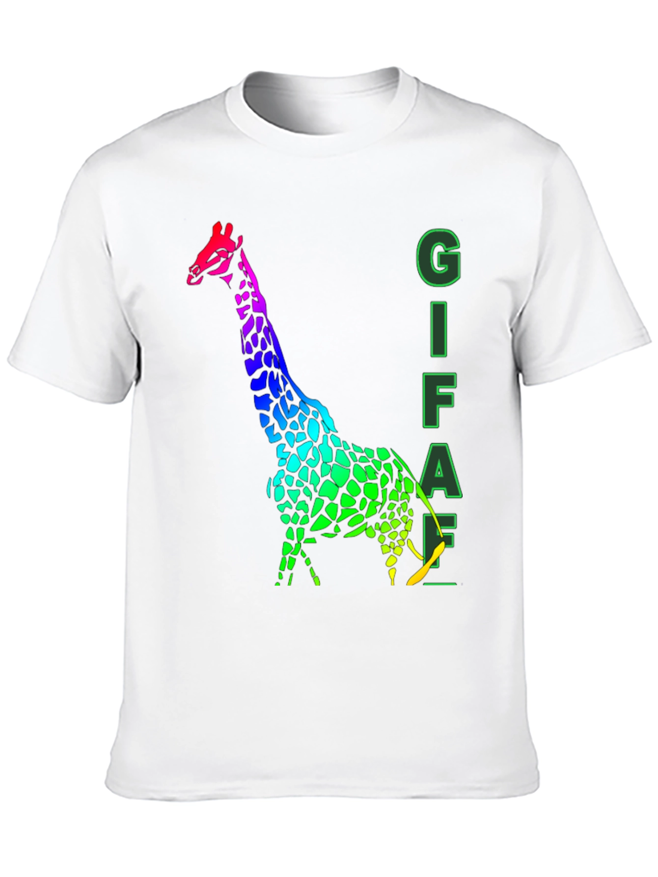 Rainbow Giraffe Graphic Tee - Mens Black T-Shirt
