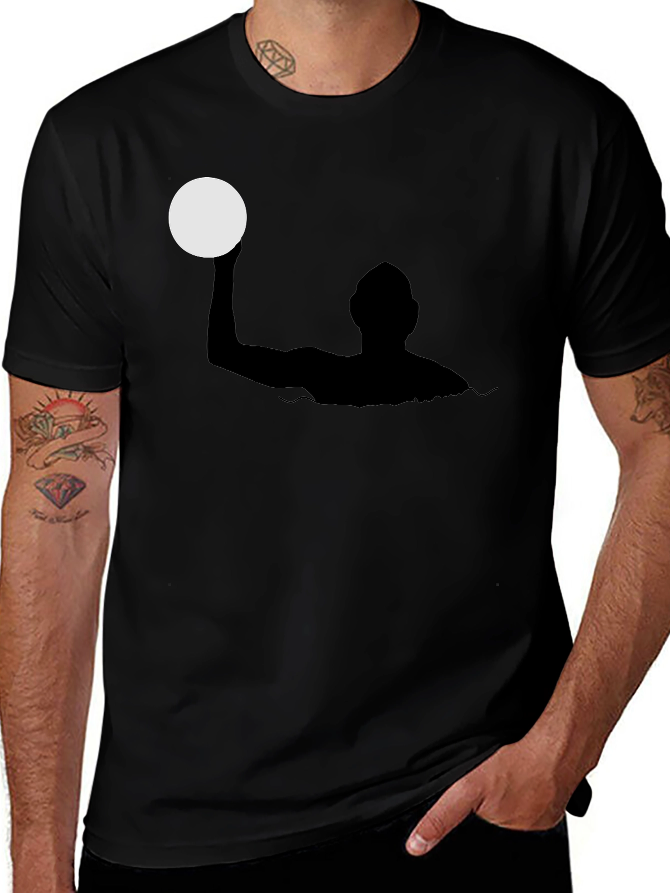 Water Polo Silhouette Black T-Shirt