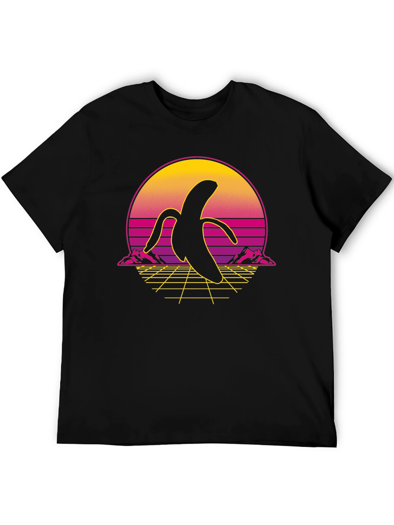 Retro Banana Graphic Tee - Black Shirt