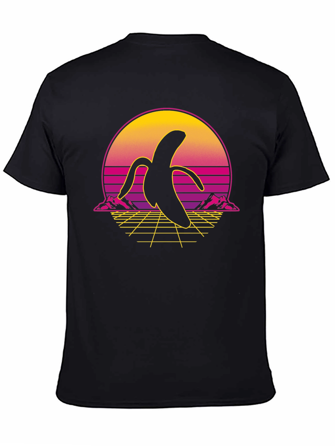 Retro Banana Graphic Tee - Black Shirt