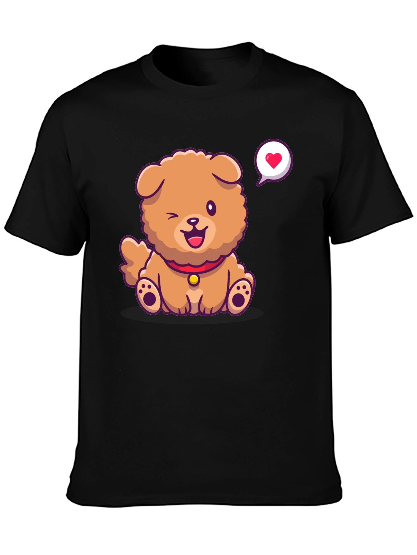 Cute Dog Graphic Print T-Shirt