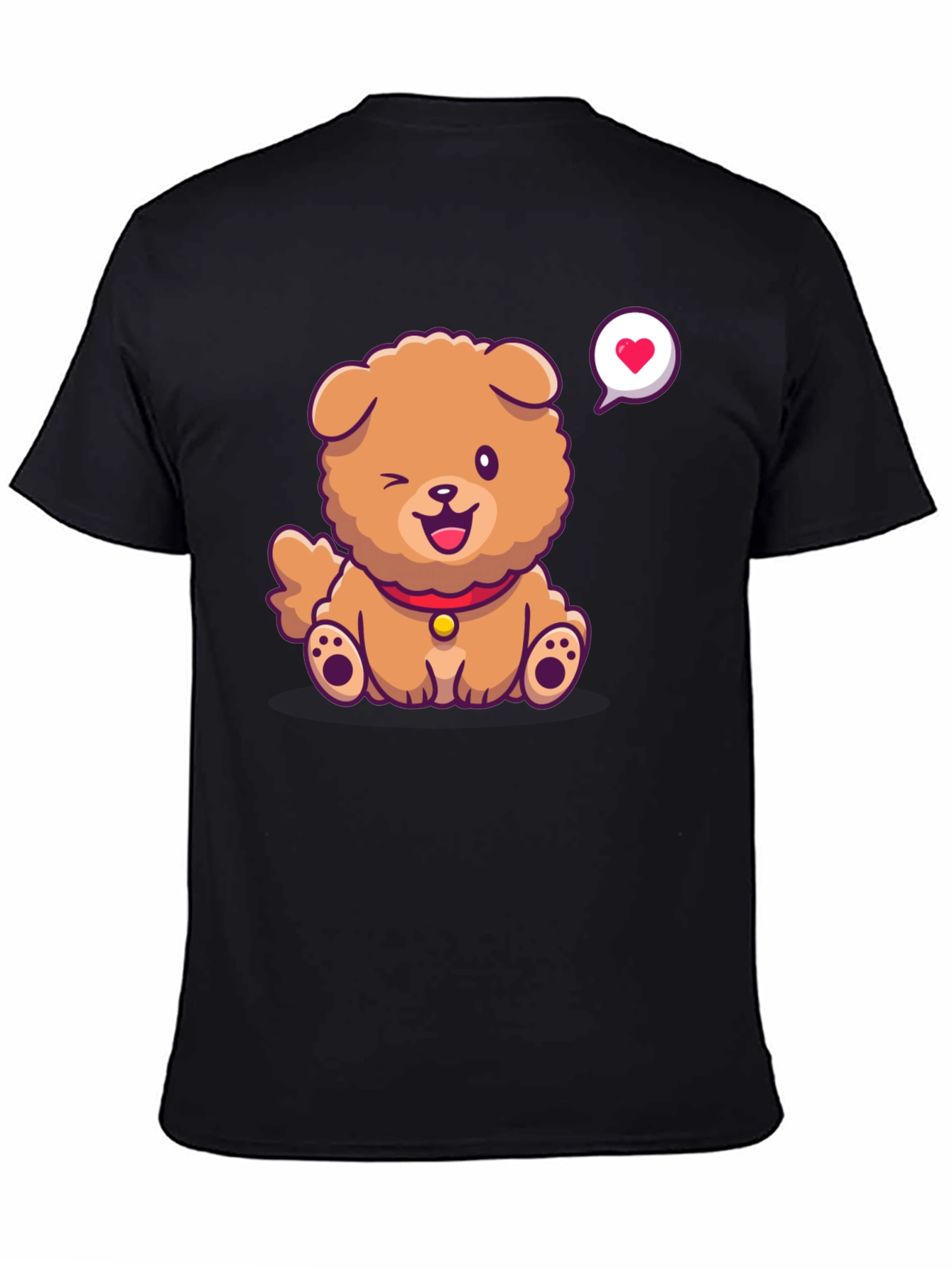 Cute Dog Graphic Print T-Shirt