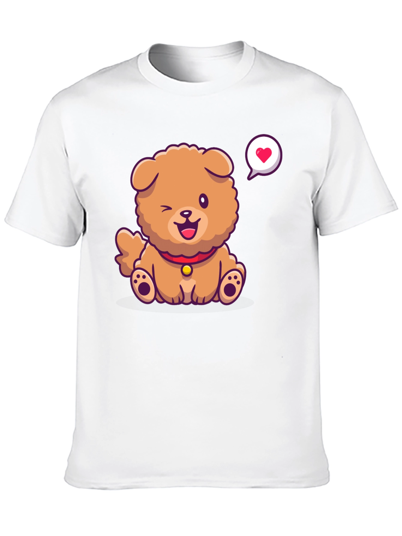 Cute Dog Graphic Print T-Shirt