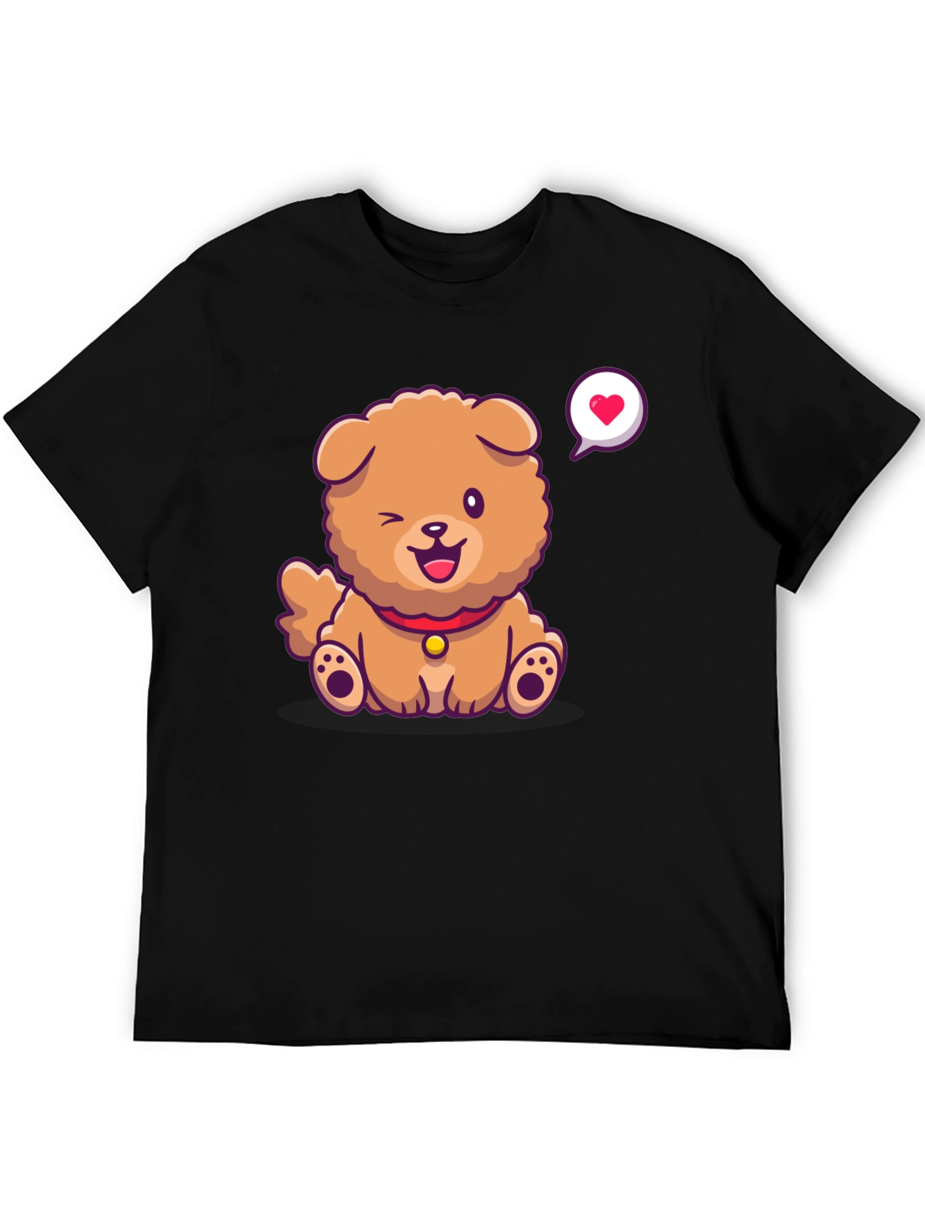Cute Dog Graphic Print T-Shirt