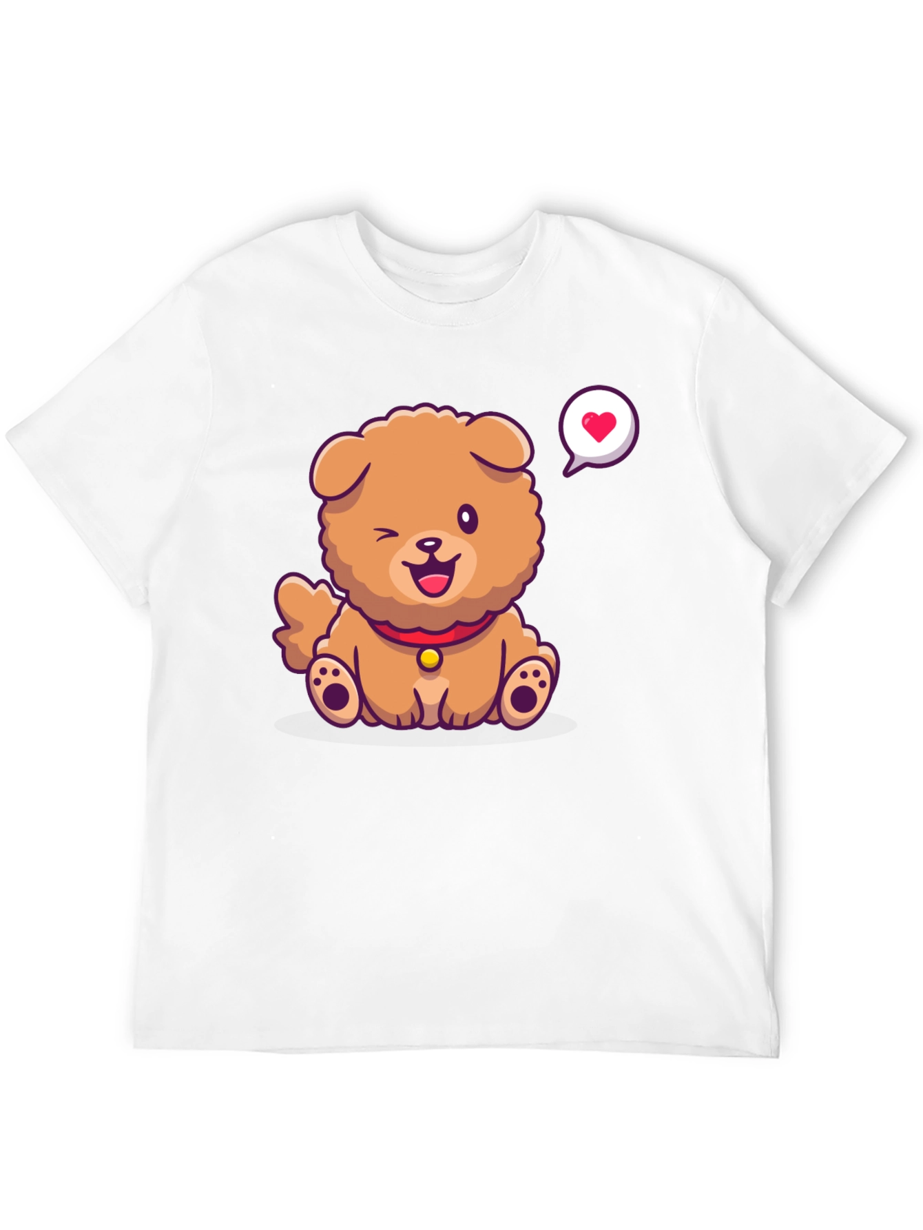 Cute Dog Graphic Print T-Shirt