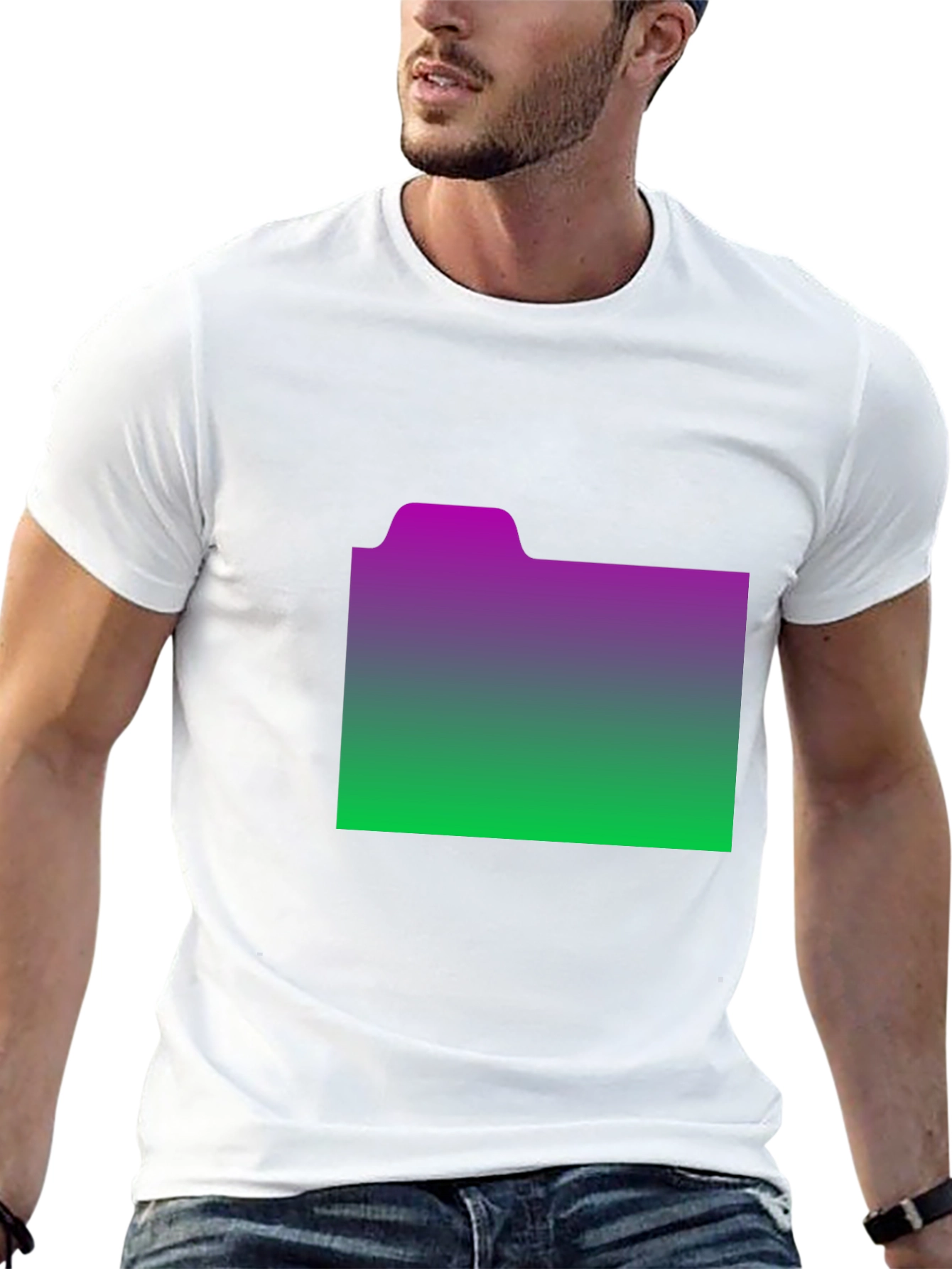 Gradient Folder Graphic Tee - Black