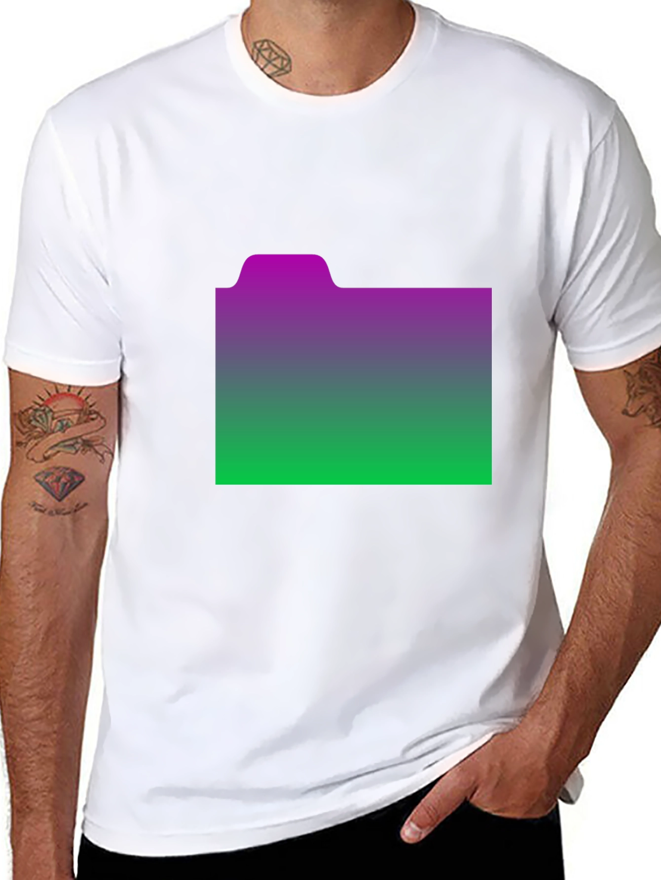 Gradient Folder Graphic Tee - Black