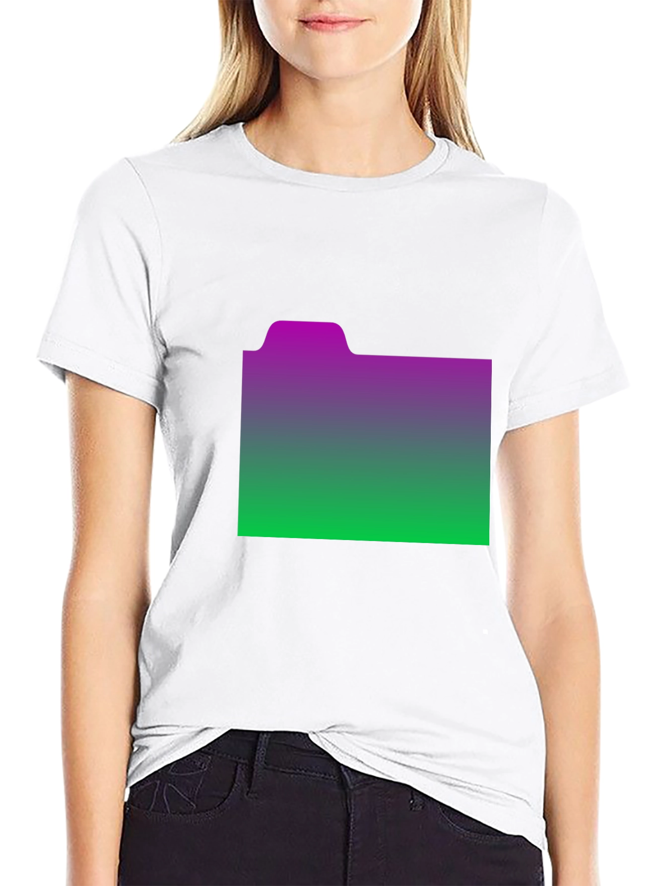 Gradient Folder Graphic Tee - Black