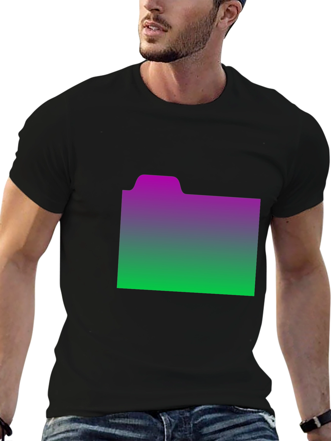 Gradient Folder Graphic Tee - Black