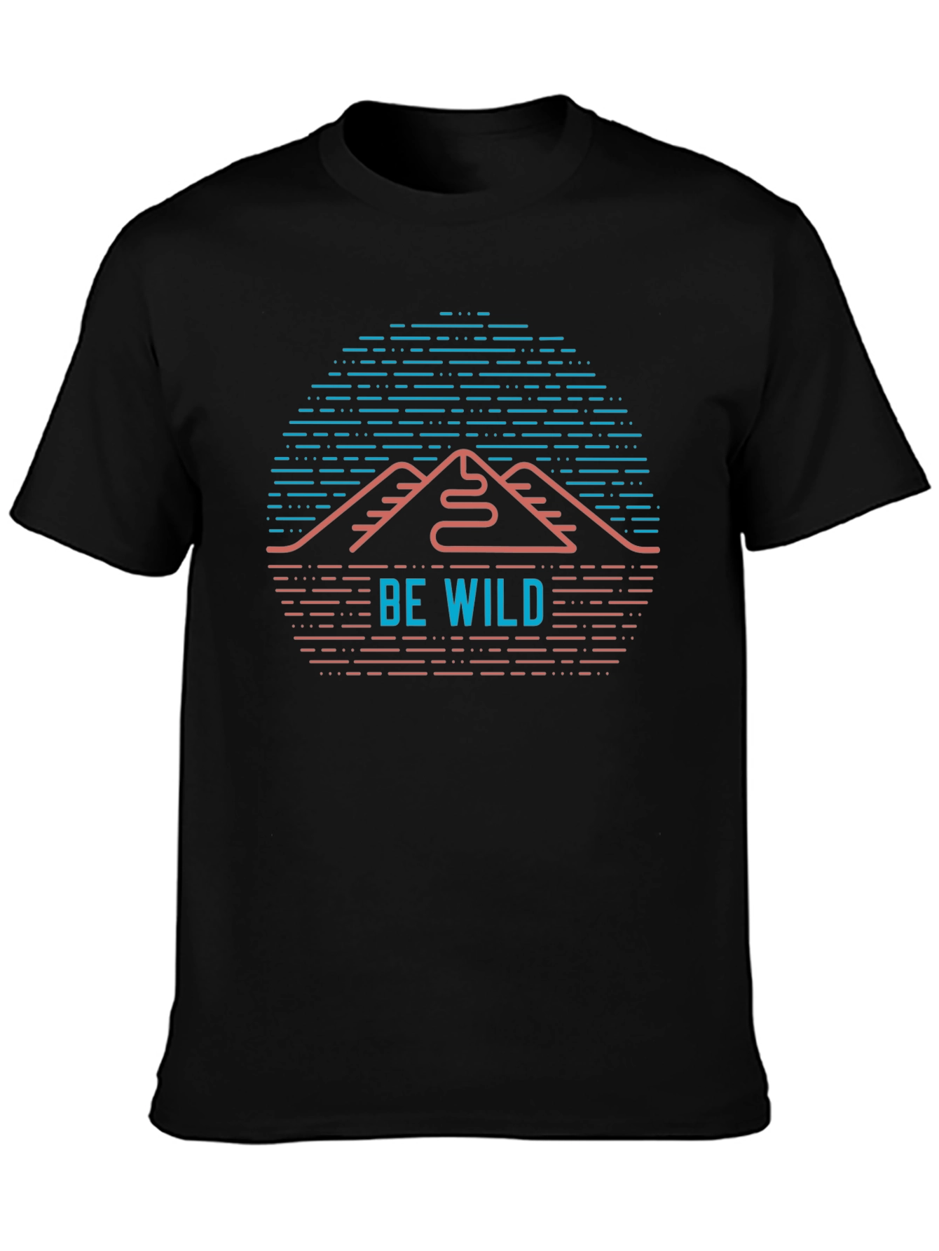 Be Wild Mountain Graphic Black T-Shirt