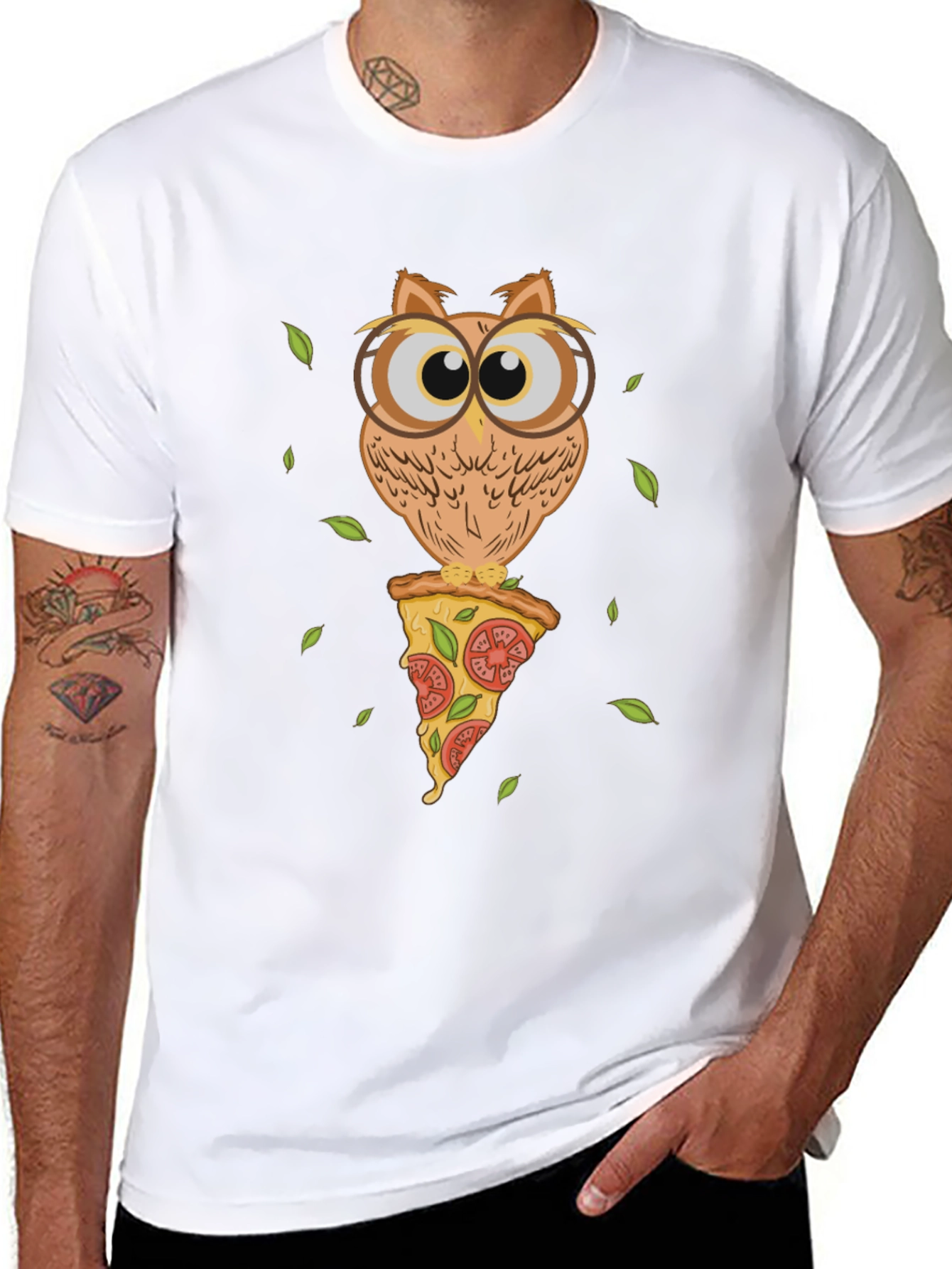 Owl Pizza Slice T-Shirt - Unique Graphic Tee