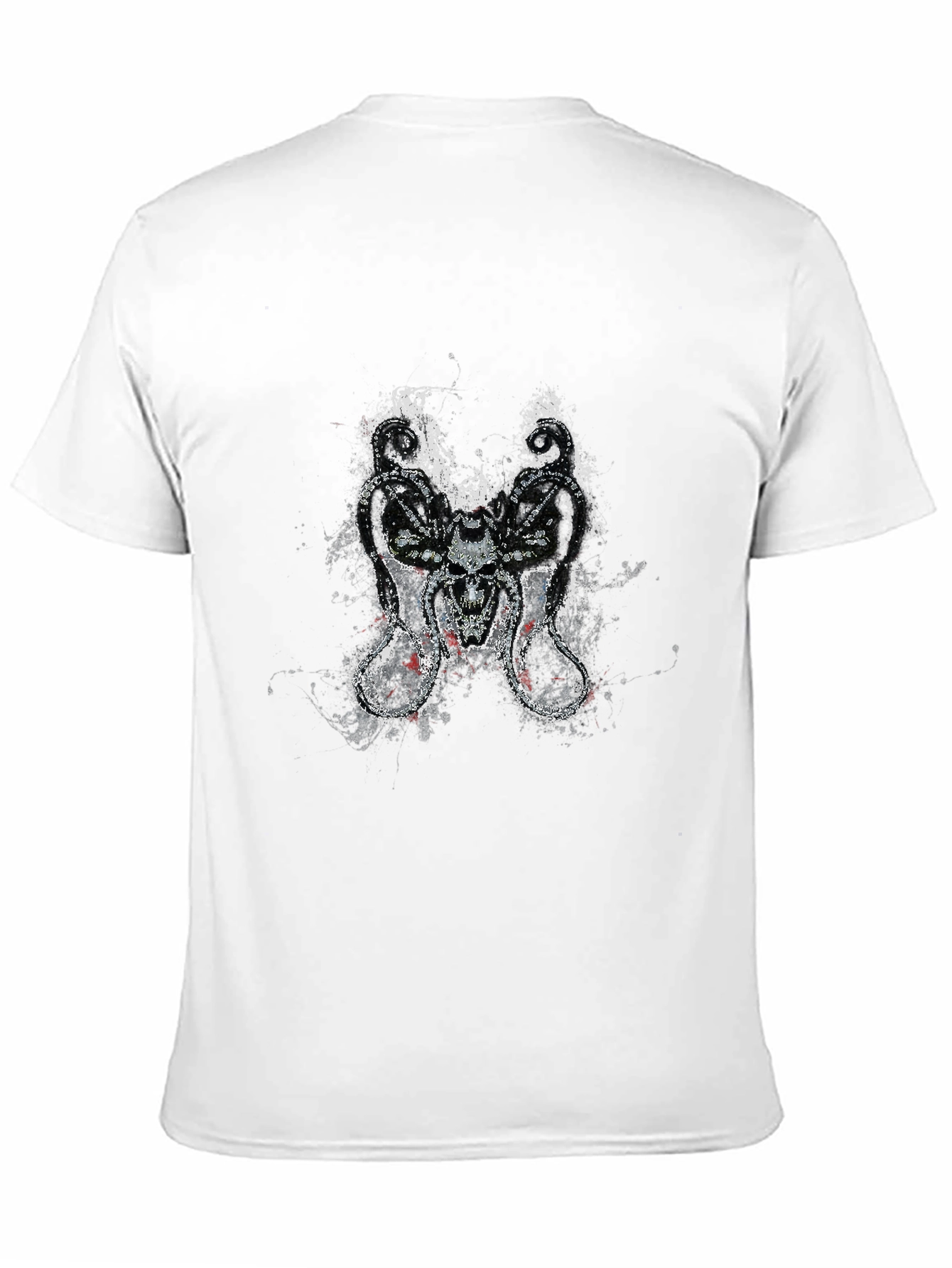 Skull Serpent Tee - Grunge Design Black T-Shirt