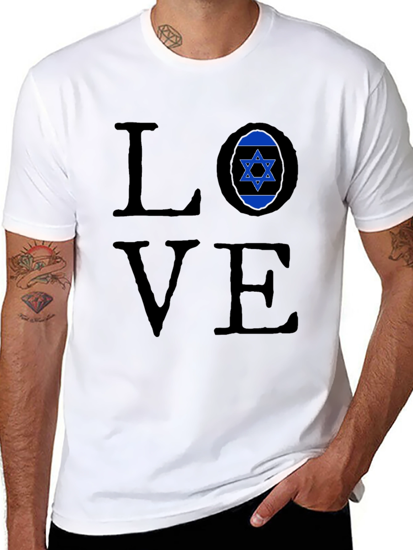 Love Israel Graphic Black T-Shirt