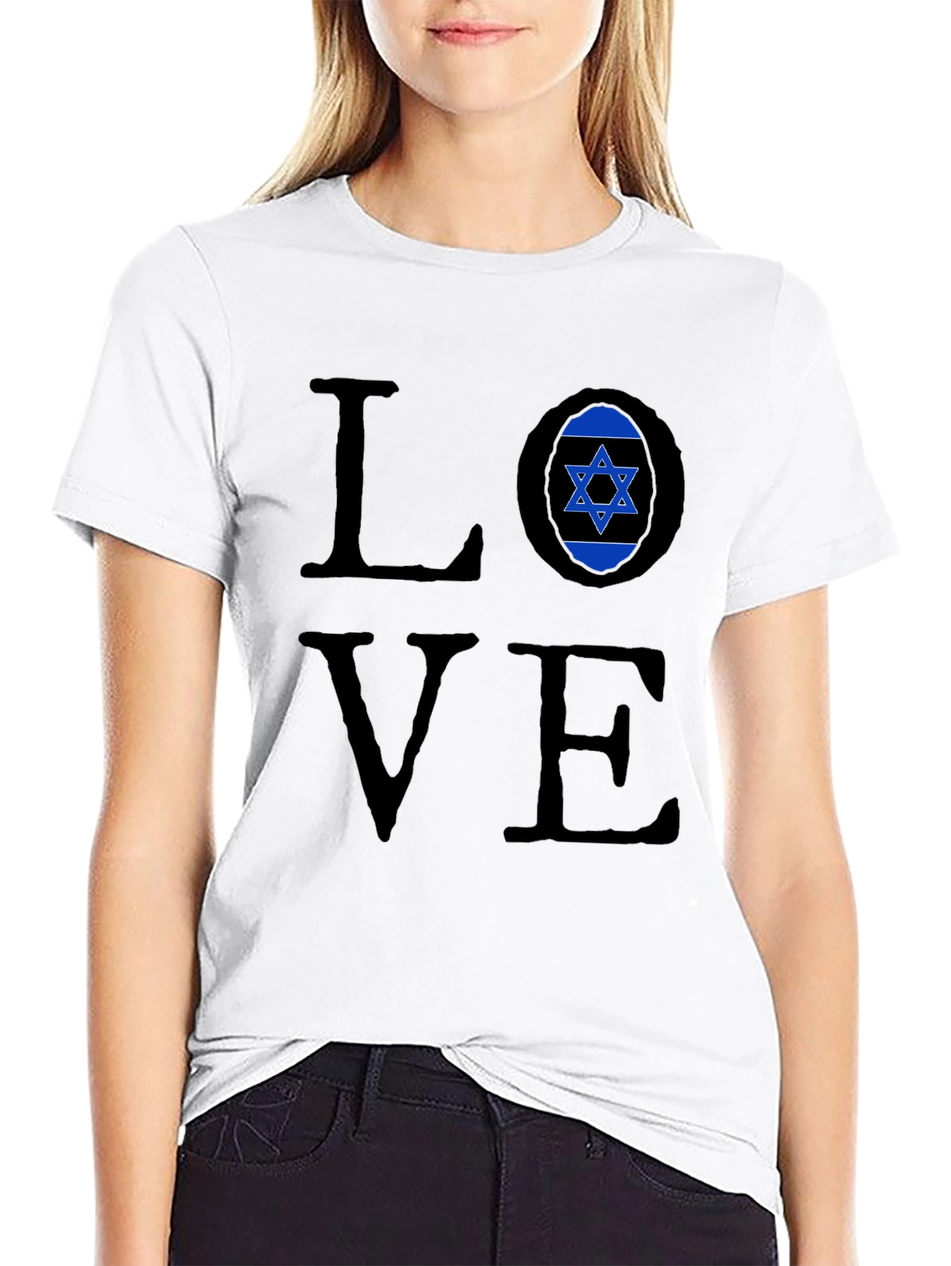 Love Israel Graphic Black T-Shirt