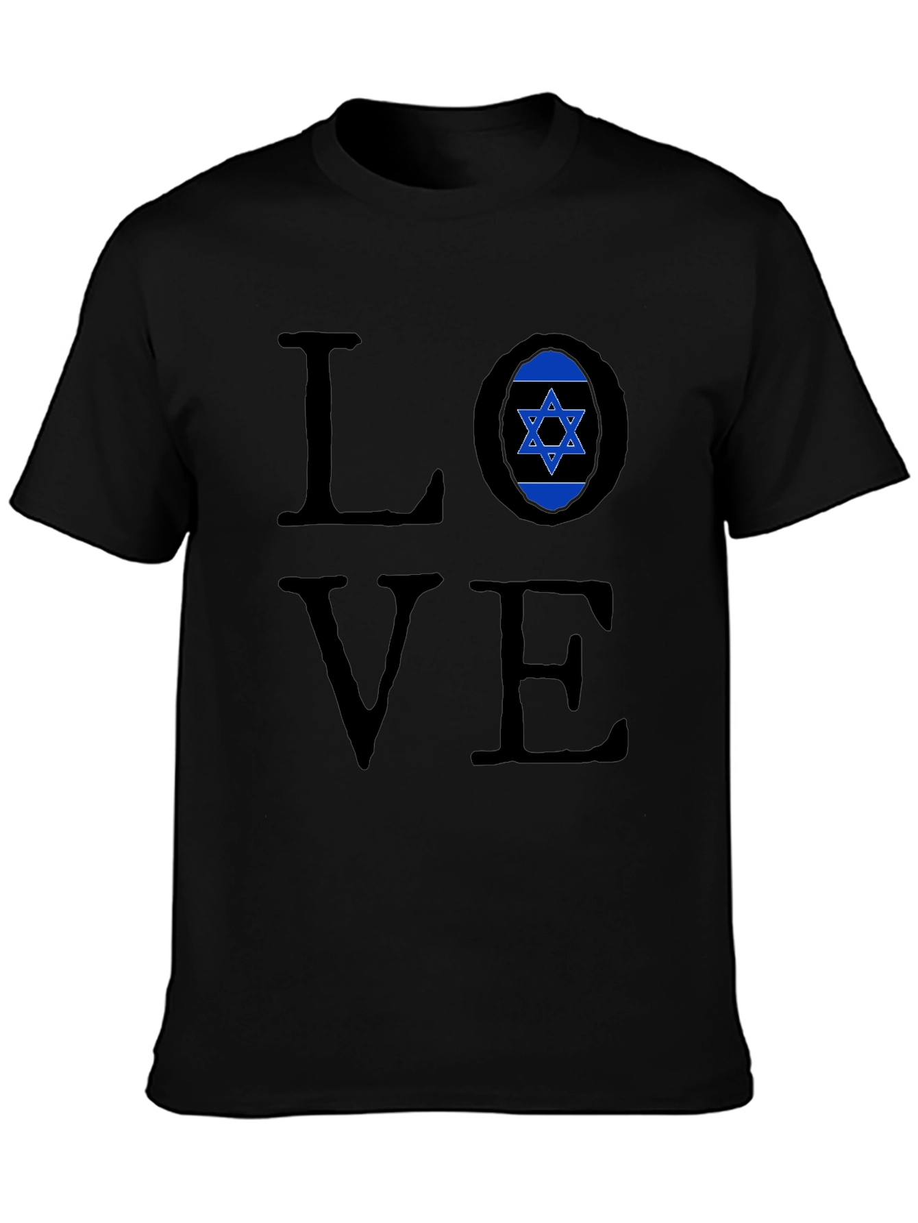 Love Israel Graphic Black T-Shirt