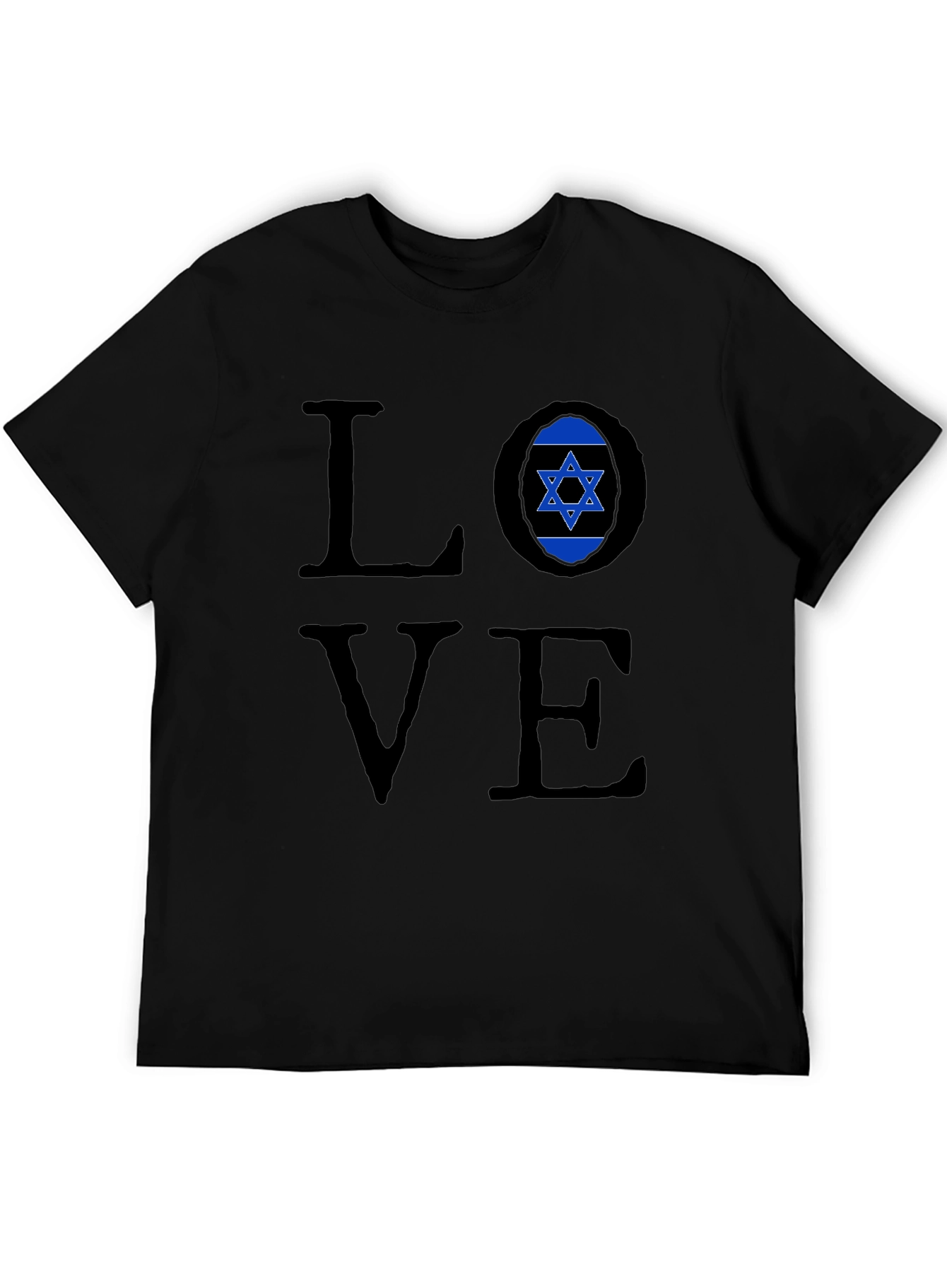 Love Israel Graphic Black T-Shirt