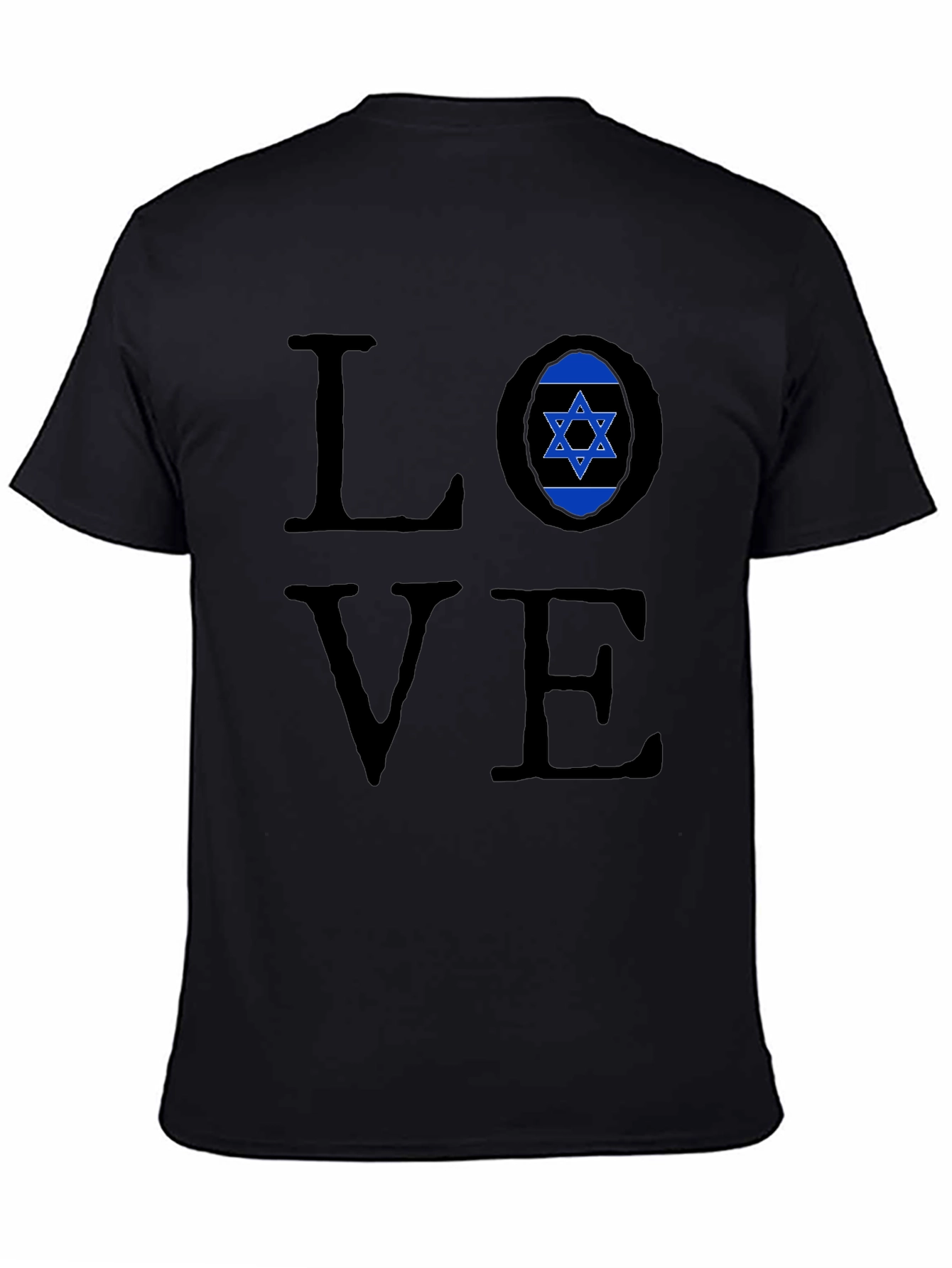 Love Israel Graphic Black T-Shirt