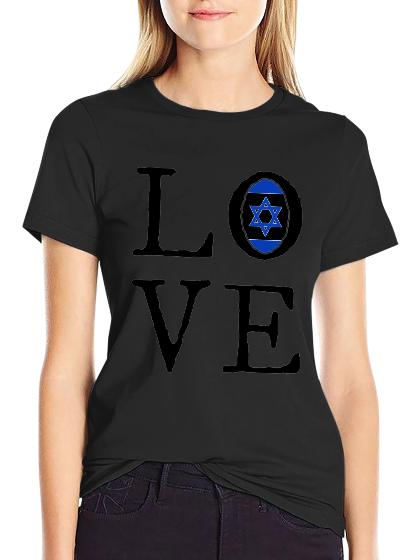 Love Israel Graphic Black T-Shirt