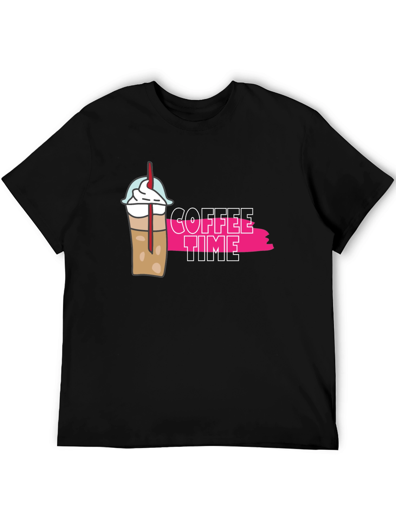 Coffee Time Graphic T-Shirt - Unisex Black Tee