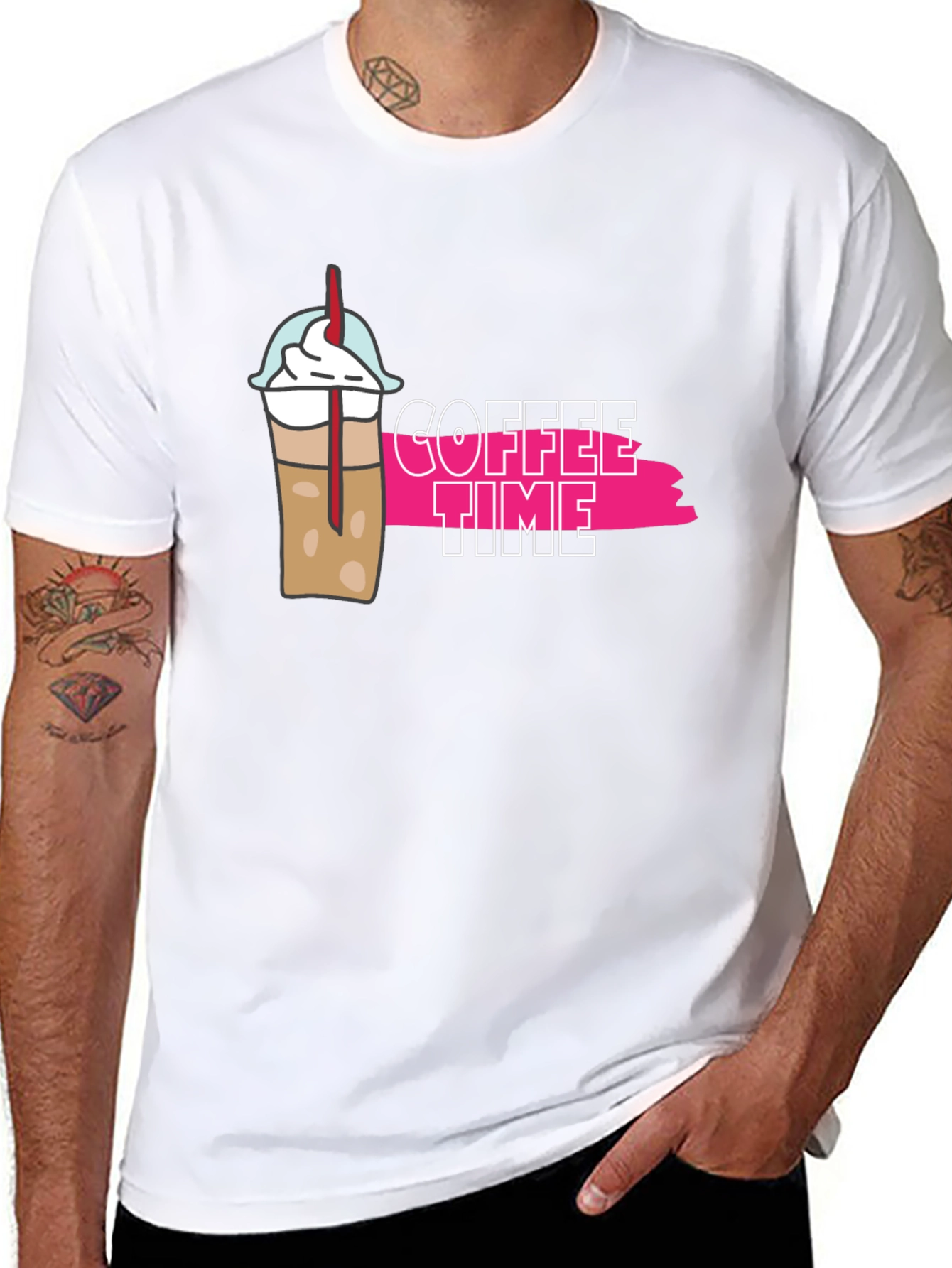 Coffee Time Graphic T-Shirt - Unisex Black Tee