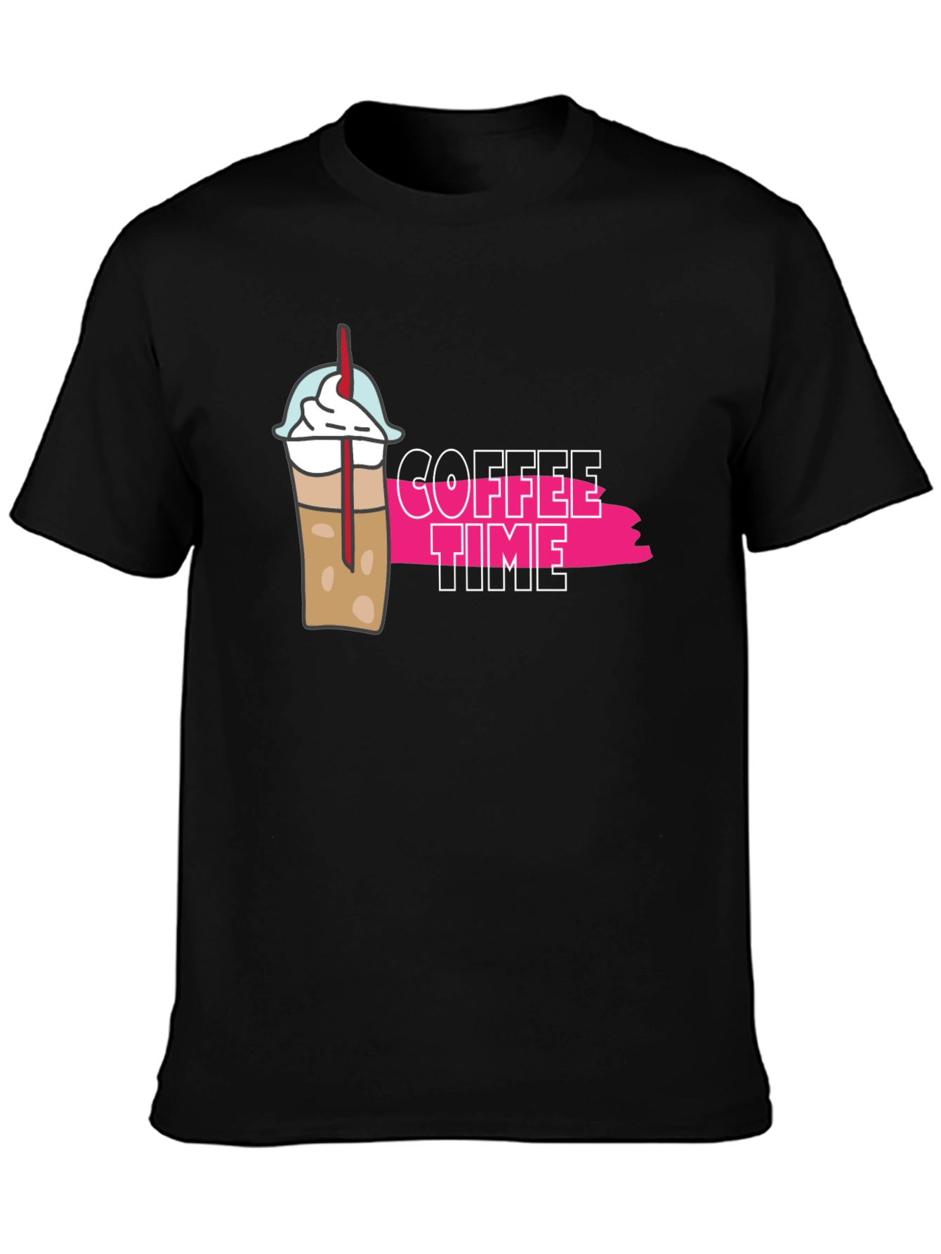 Coffee Time Graphic T-Shirt - Unisex Black Tee