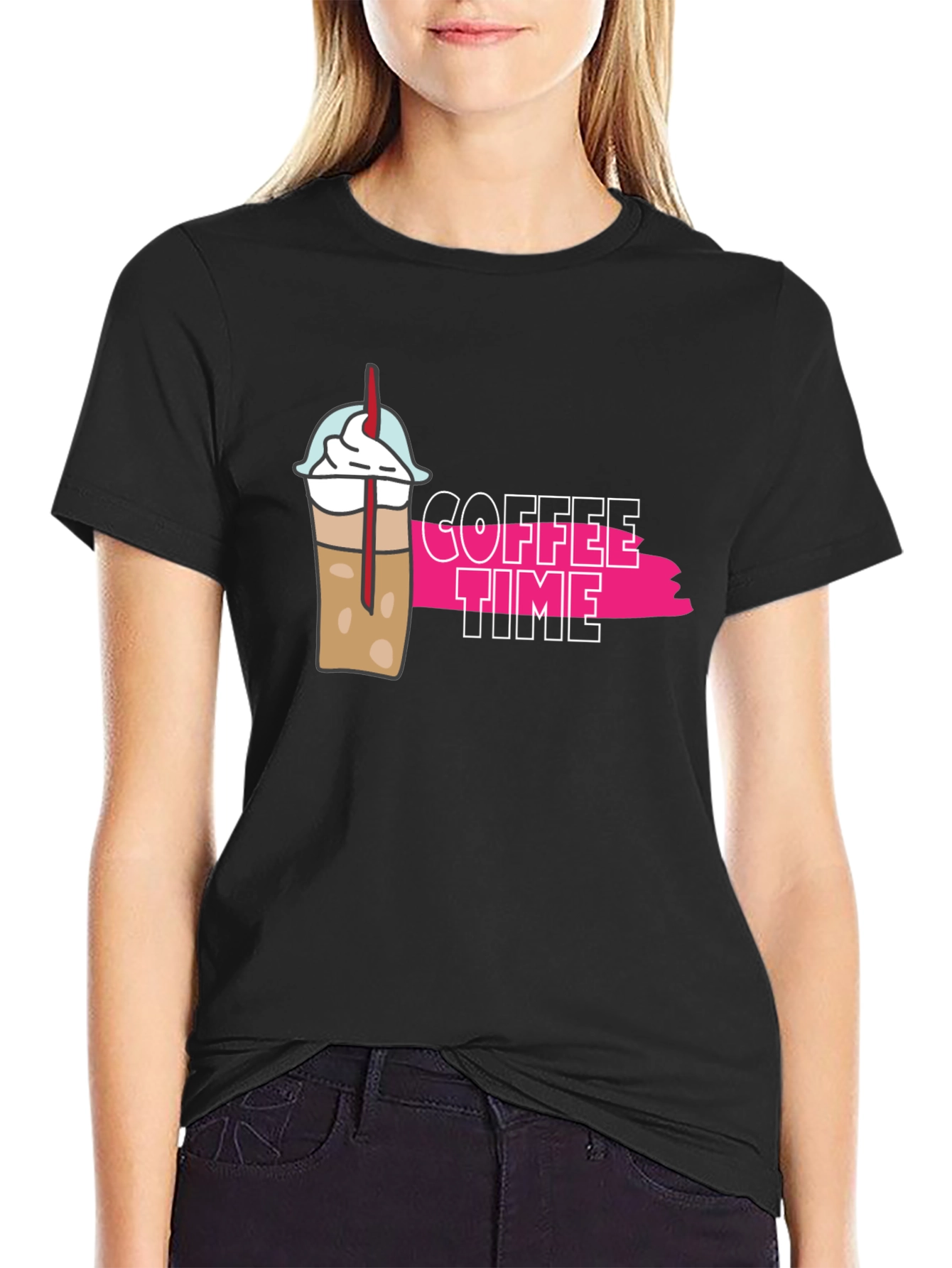 Coffee Time Graphic T-Shirt - Unisex Black Tee