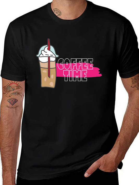 Coffee Time Graphic T-Shirt - Unisex Black Tee