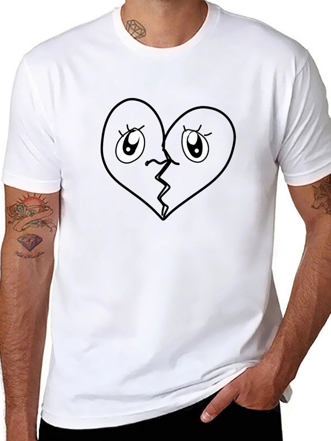Broken Heart Eyes T-Shirt - Trendy Graphic Tee