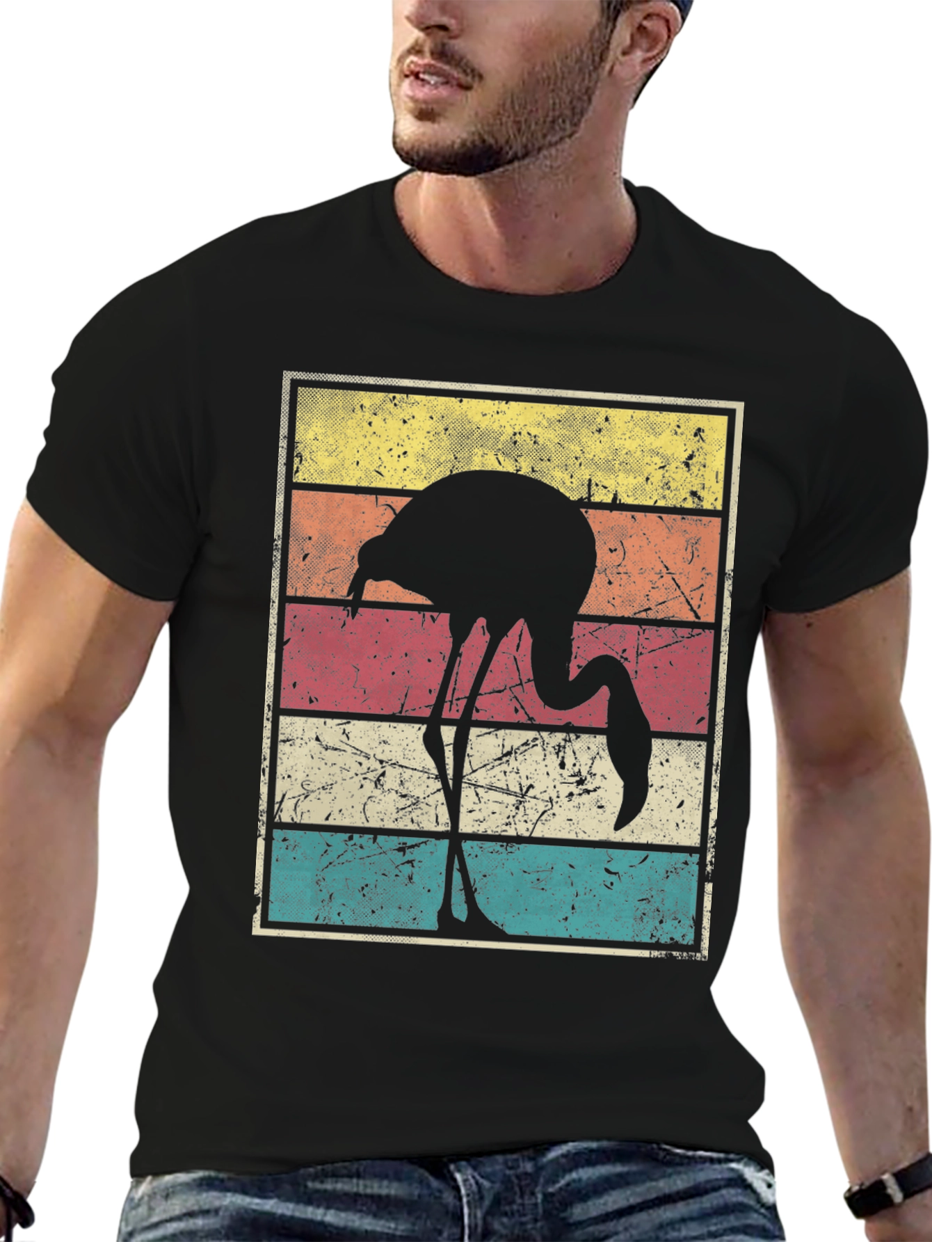 Retro Flamingo Graphic T-Shirt