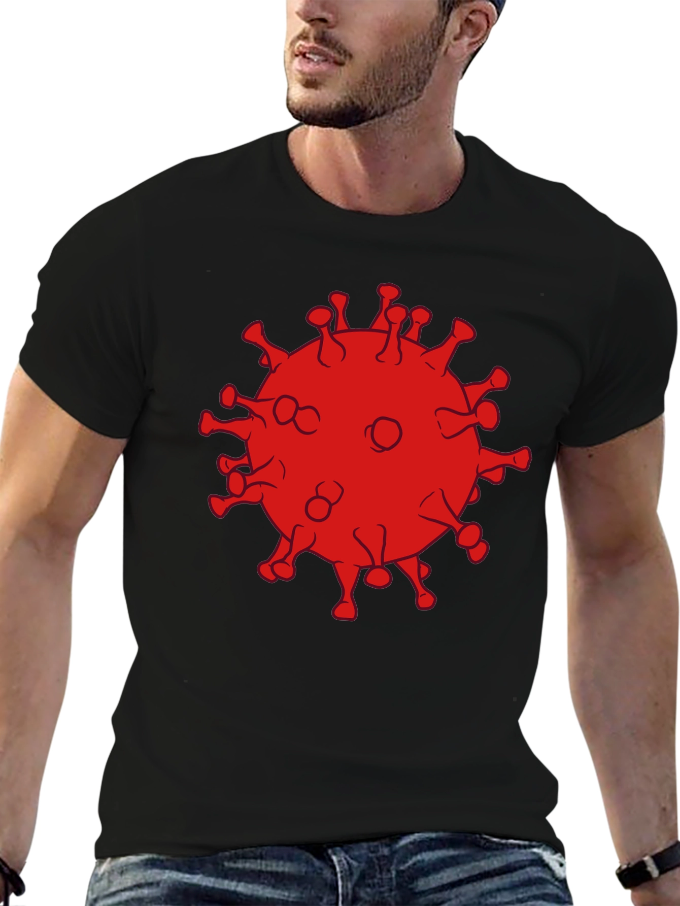 Corona Virus Graphic Black T-Shirt