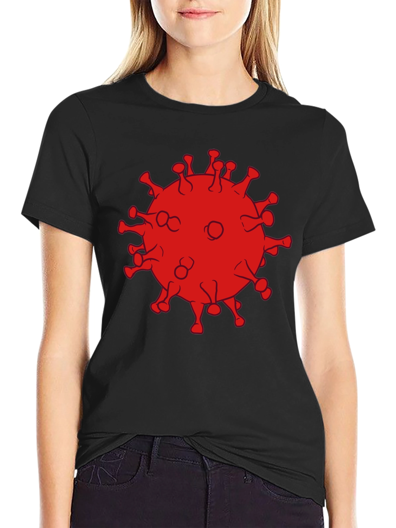 Corona Virus Graphic Black T-Shirt