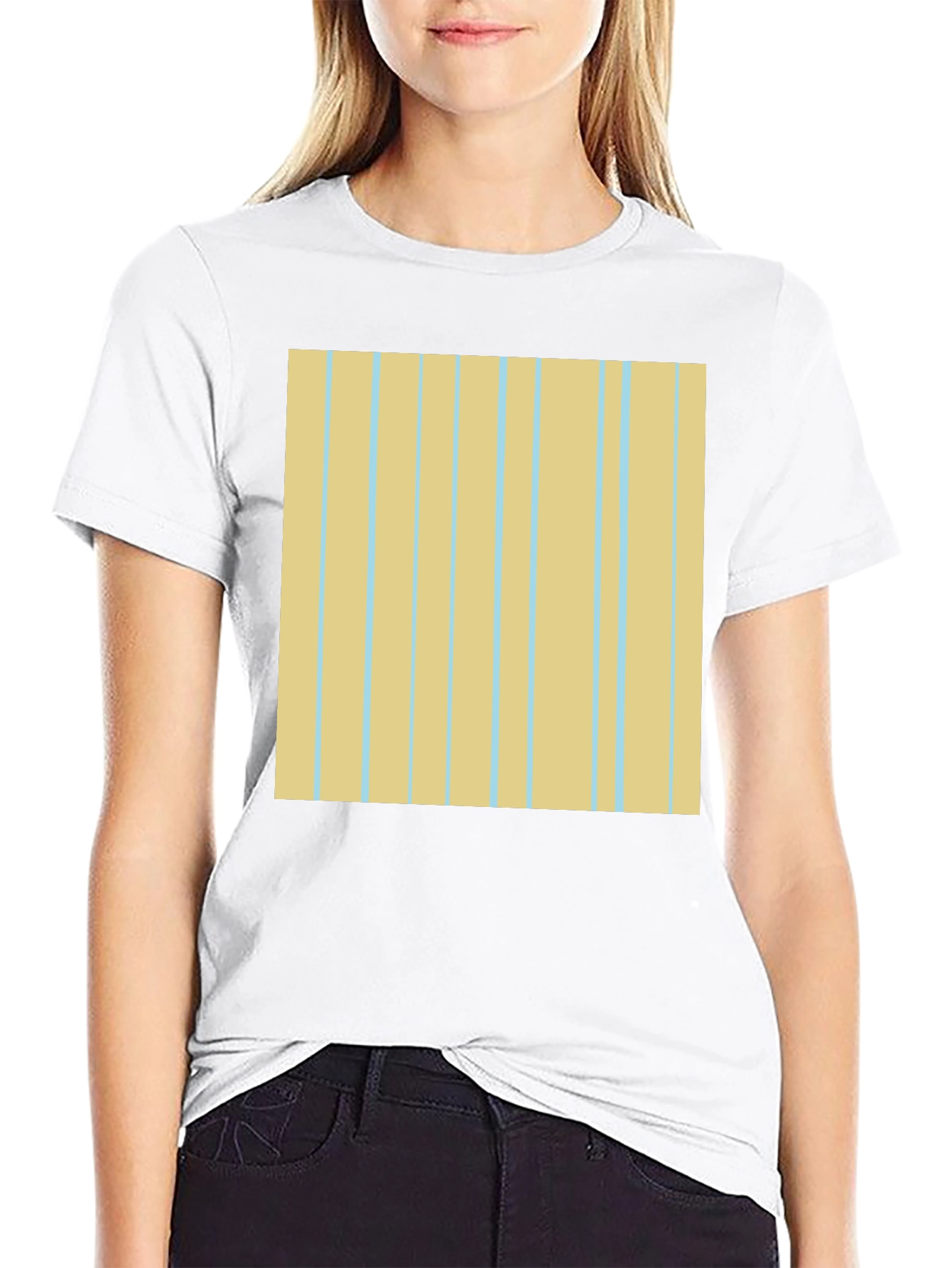Striped Pattern Black Tee