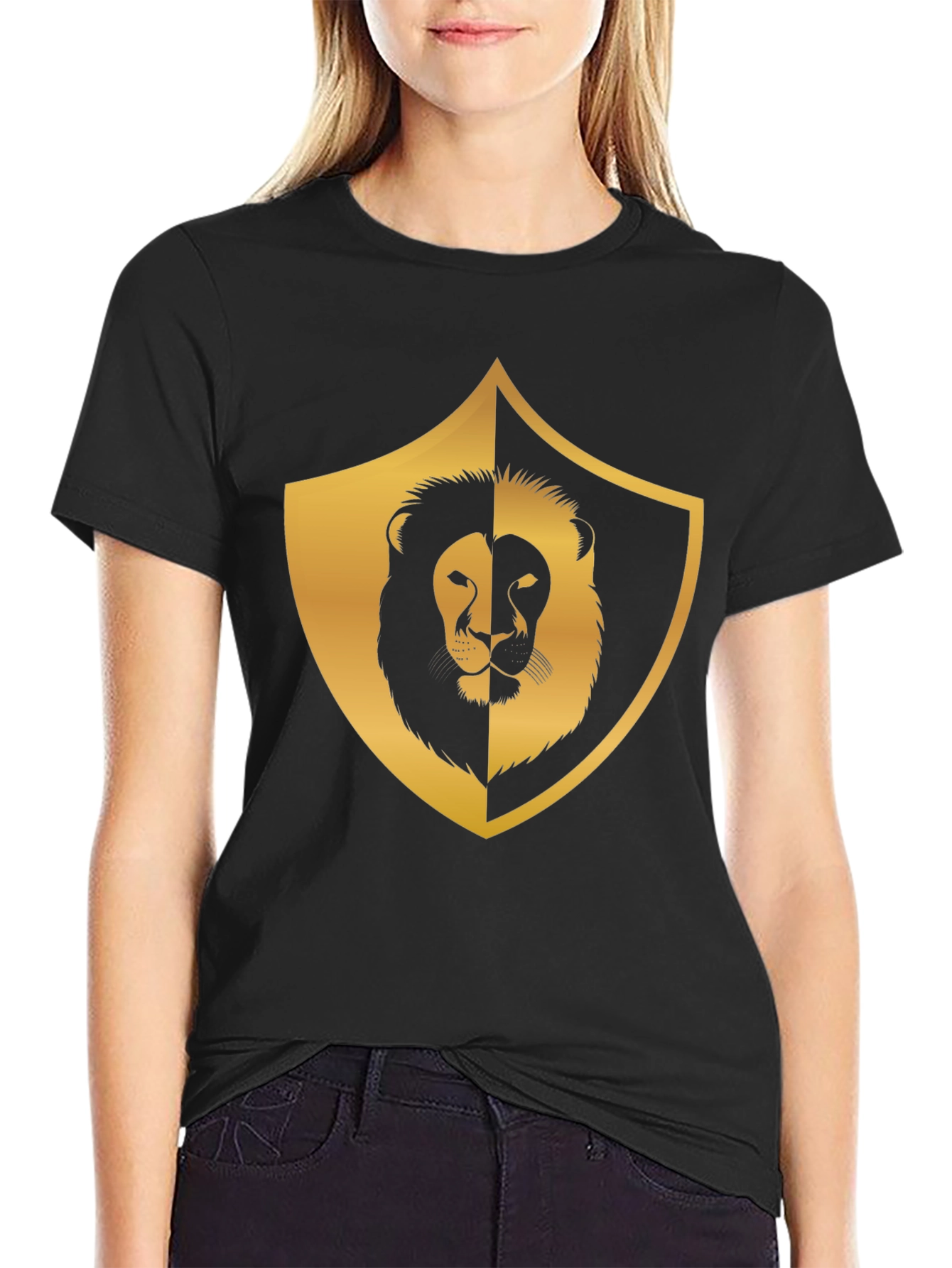 Lion Shield Graphic Tee - Black